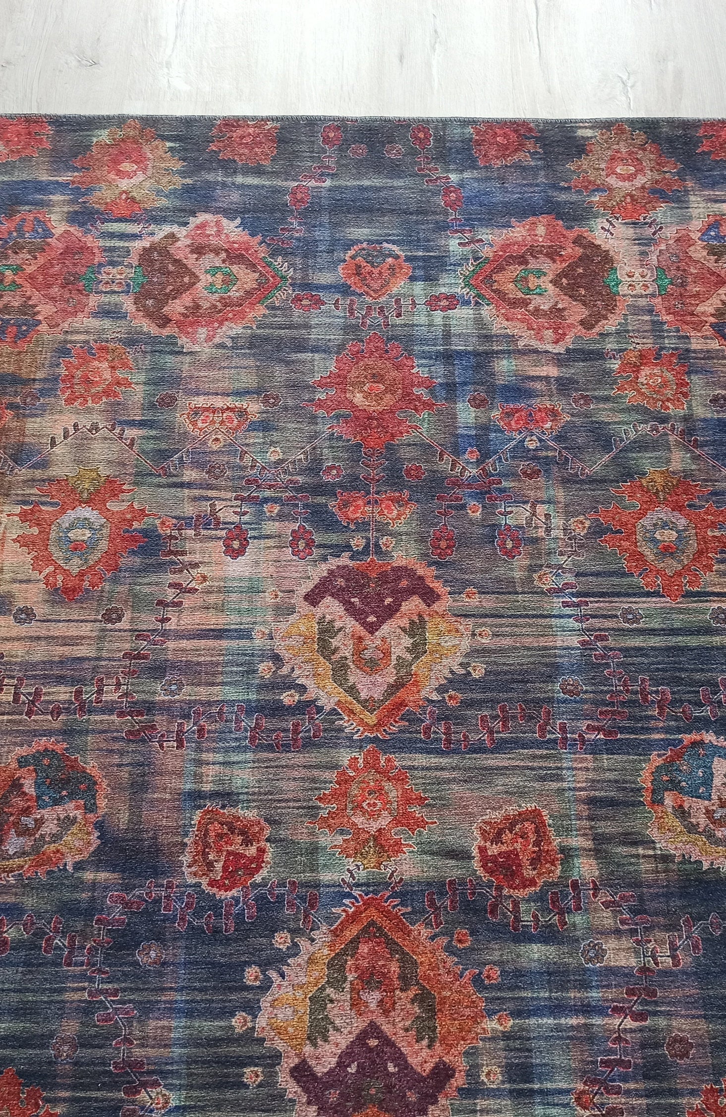 Abru Vintage Persian Floral Navy Blue Rug