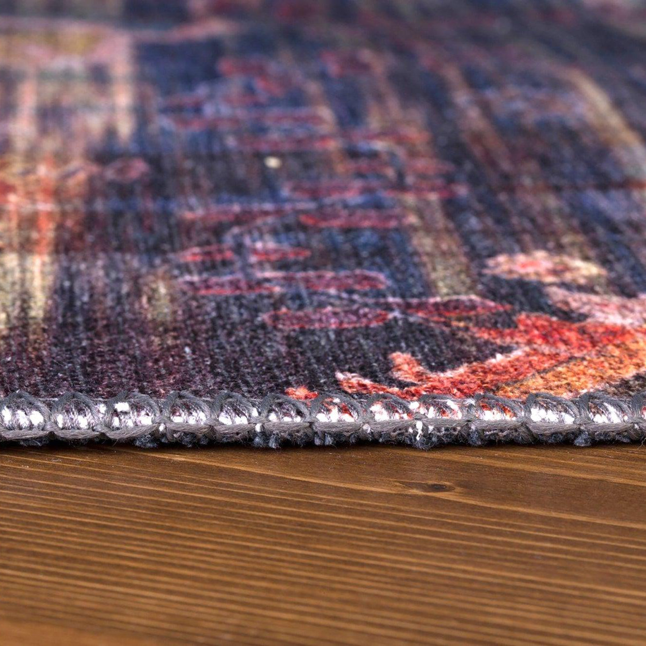 Abru Vintage Persian Floral Navy Blue Rug