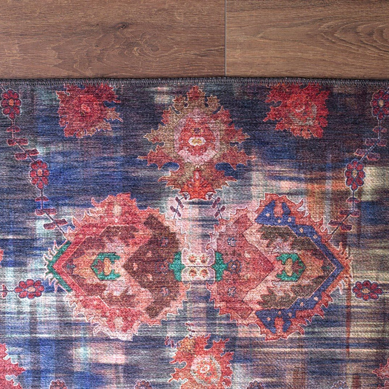 Abru Vintage Persian Floral Navy Blue Rug