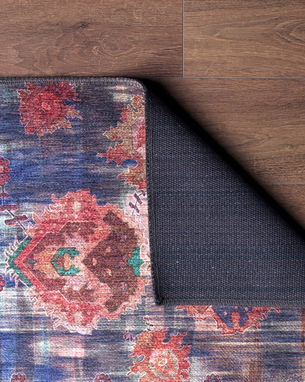 Abru Vintage Persian Floral Navy Blue Rug