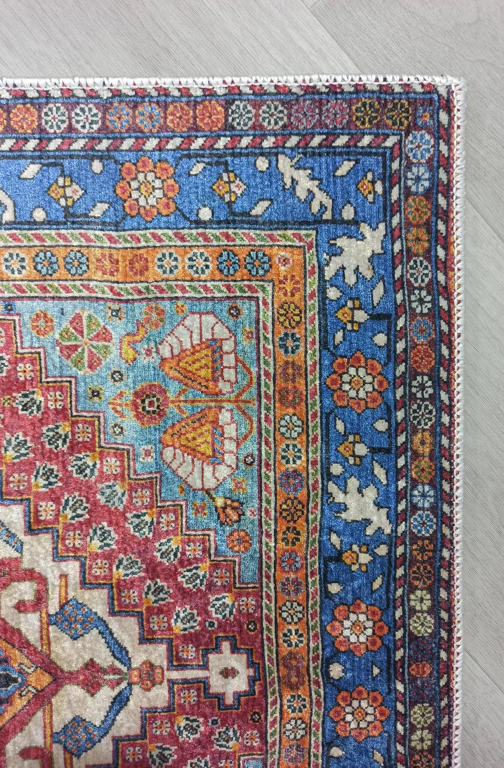 Adia Rug Turkish Red Orange Blue Rug