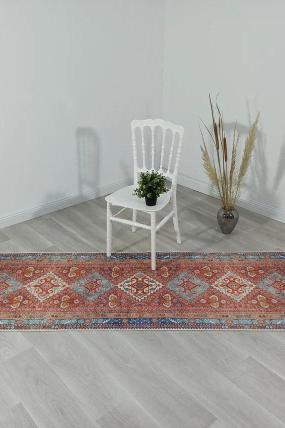 Adia Rug Turkish Red Orange Blue Rug
