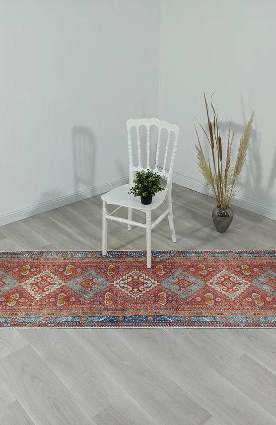 Adia Rug Turkish Red Orange Blue Rug