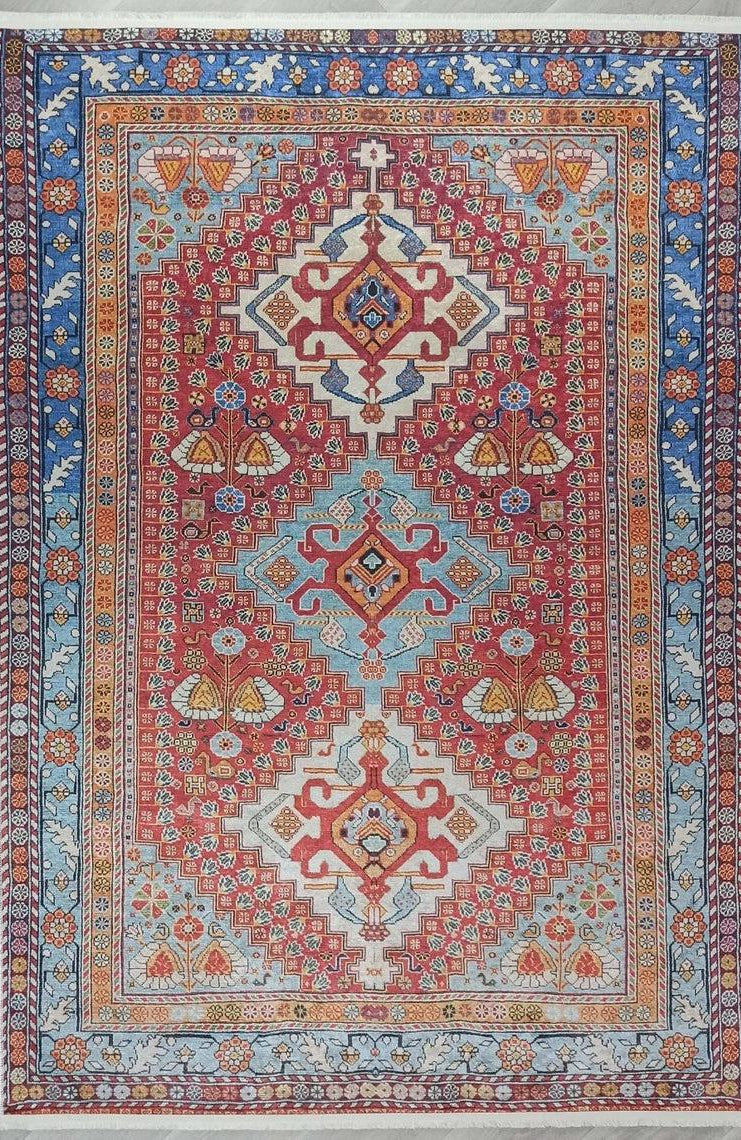 Adia Rug Turkish Red Orange Blue Rug
