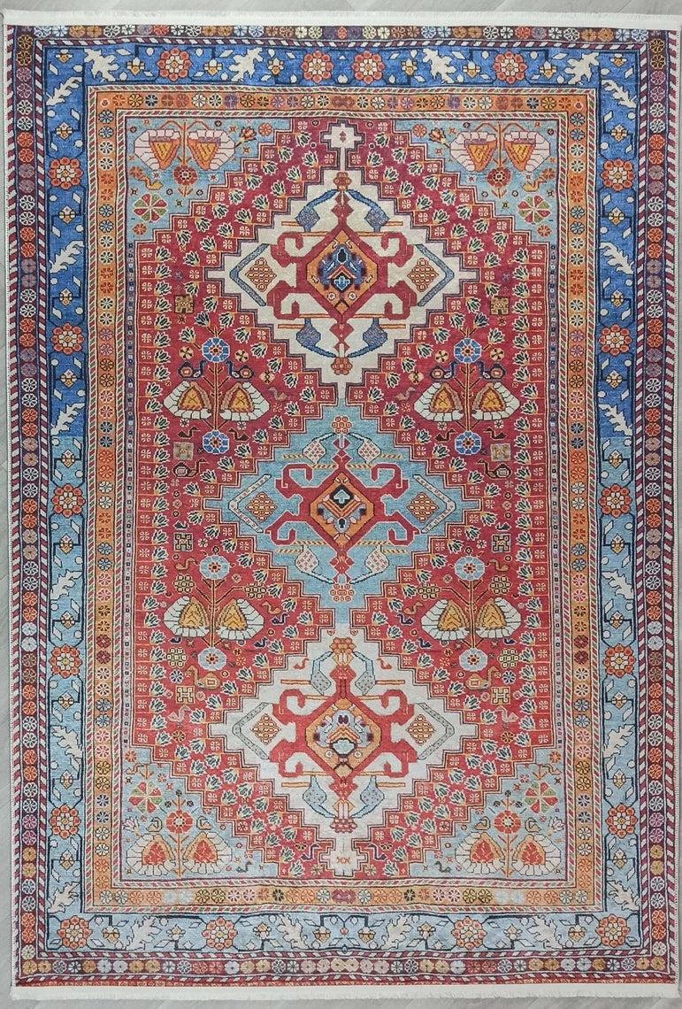 Adia Rug Turkish Red Orange Blue Rug