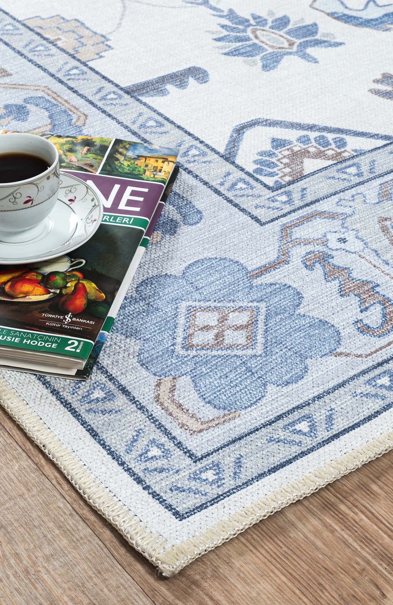 Adler Navy Blue Gray Modern Oushak Rug