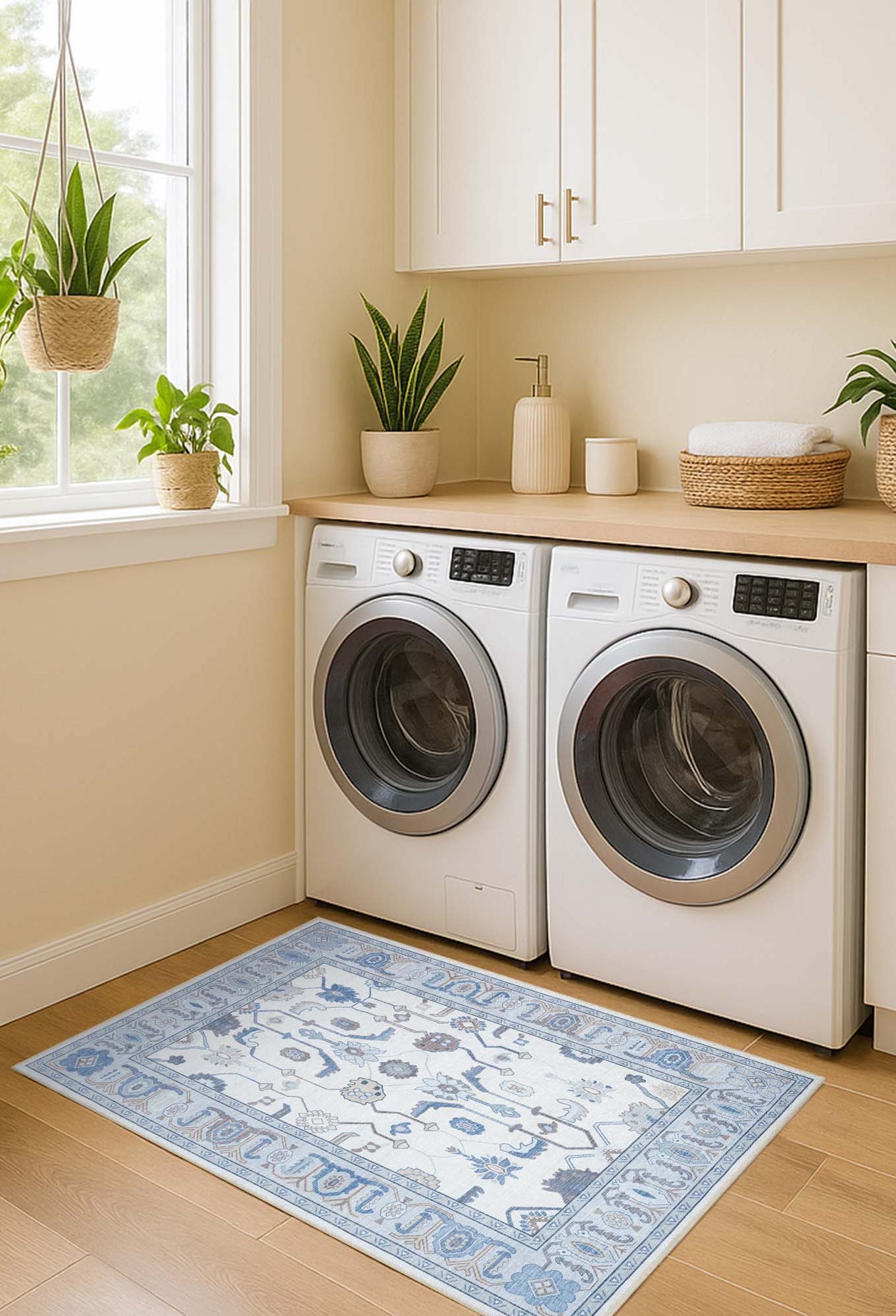 Adler Navy Blue Gray Modern Oushak Rug