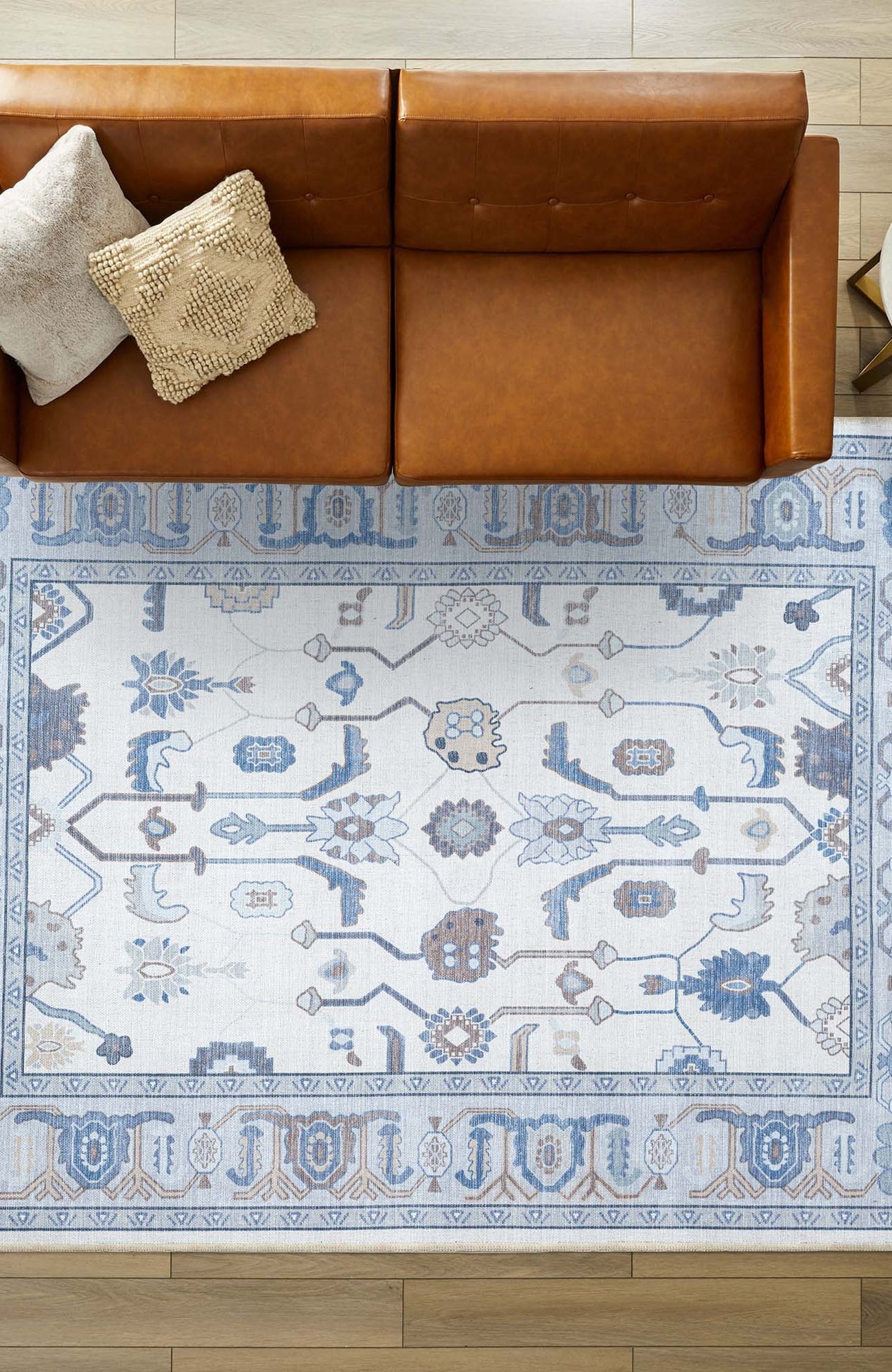 Adler Navy Blue Gray Modern Oushak Rug