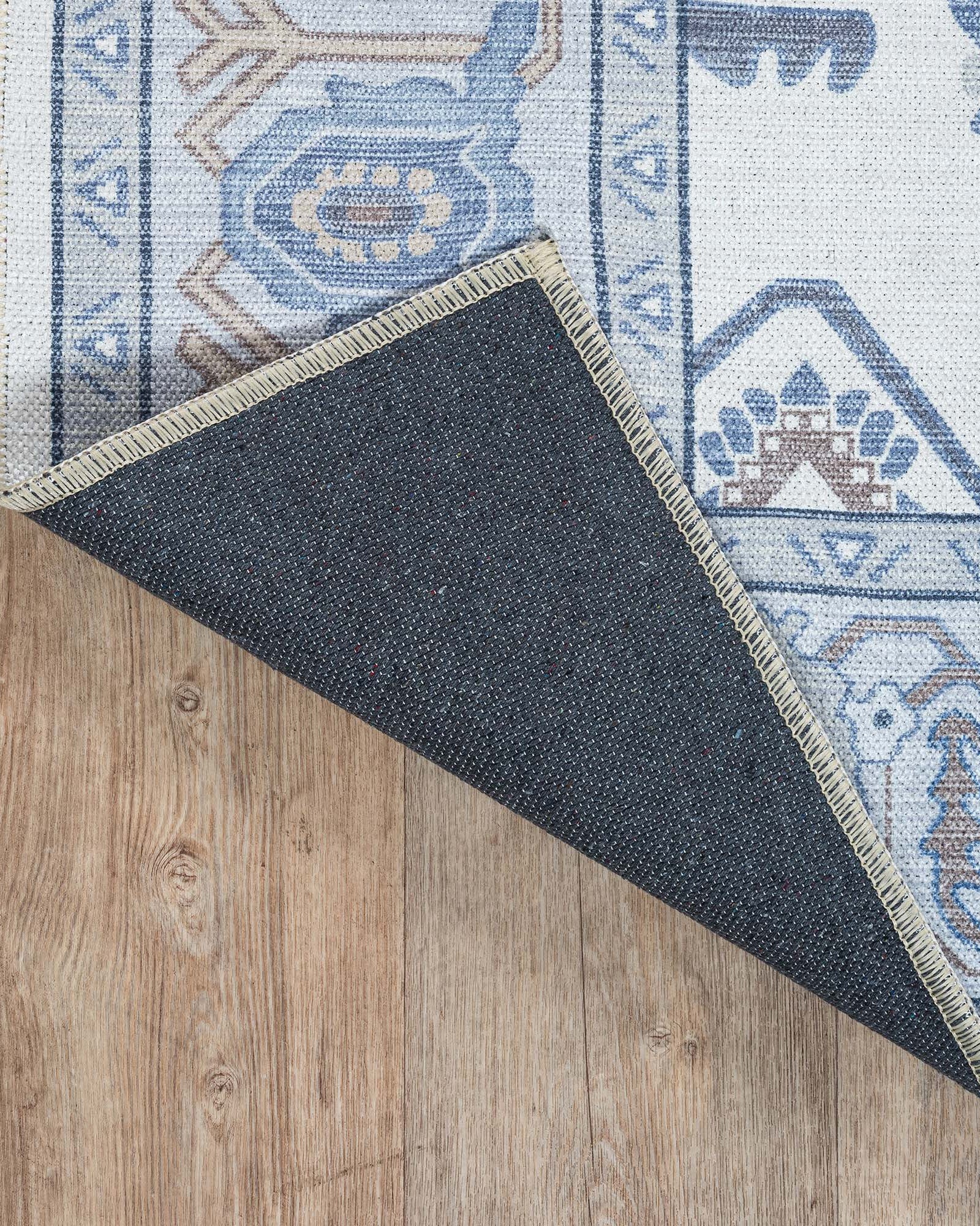 Adler Navy Blue Gray Modern Oushak Rug