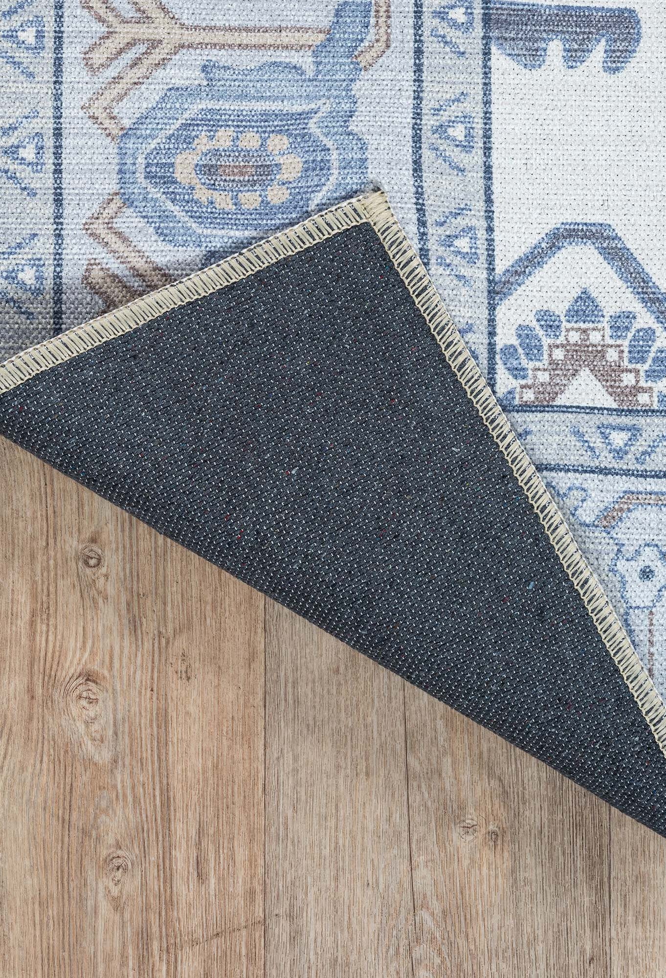 Adler Navy Blue Gray Modern Oushak Rug