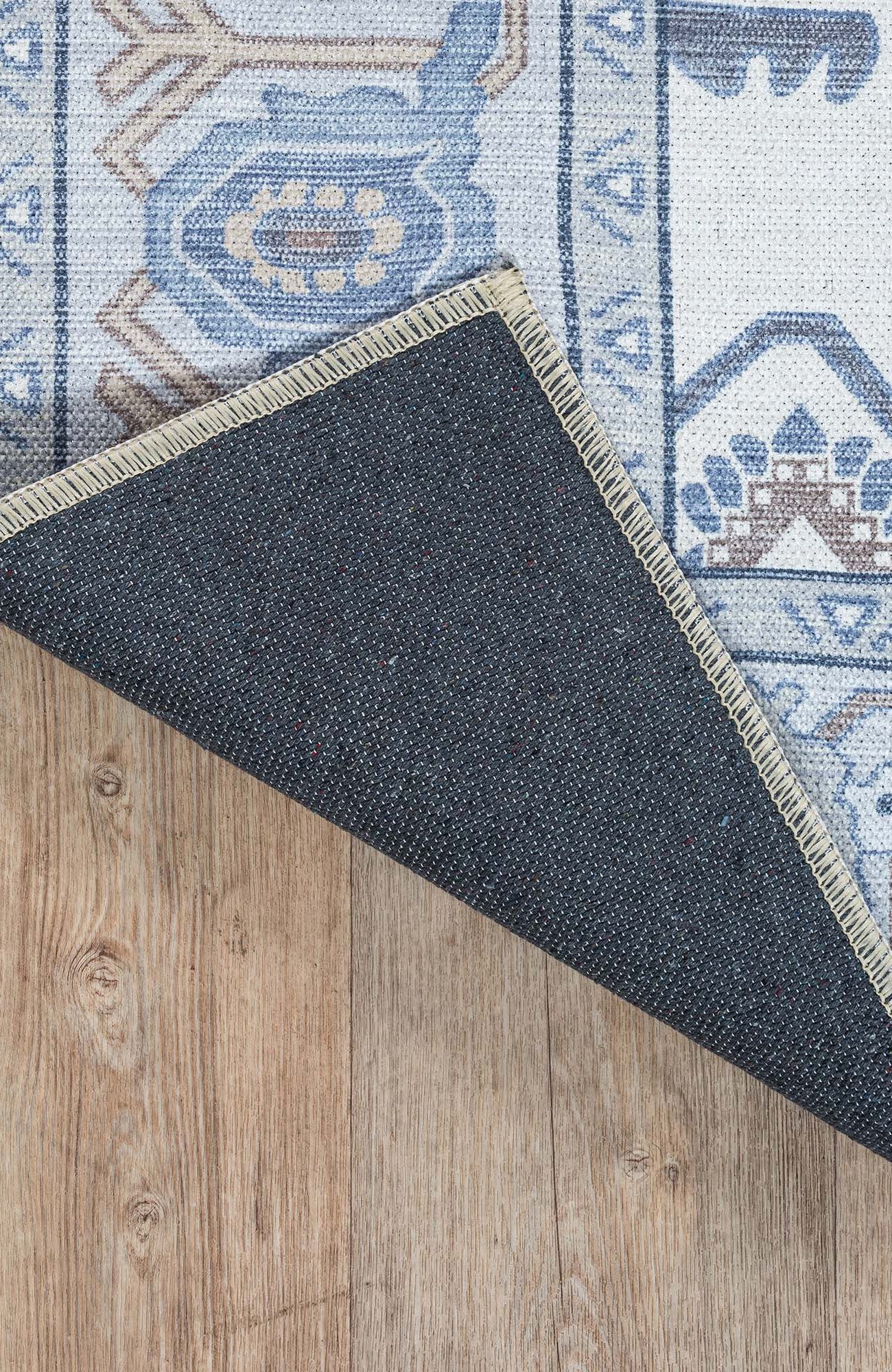 Adler Navy Blue Gray Modern Oushak Rug