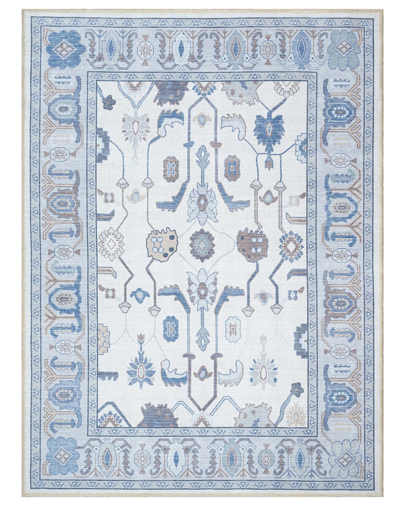 Adler Navy Blue Gray Modern Oushak Rug