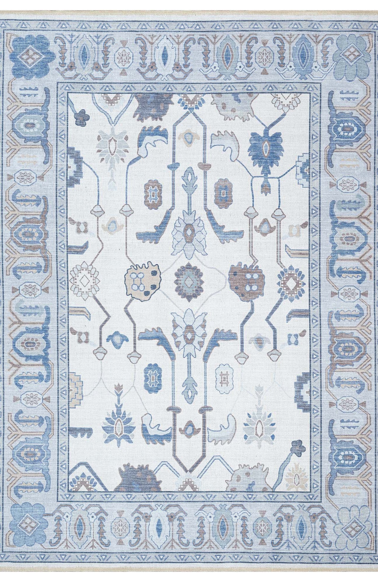 Adler Navy Blue Gray Modern Oushak Rug