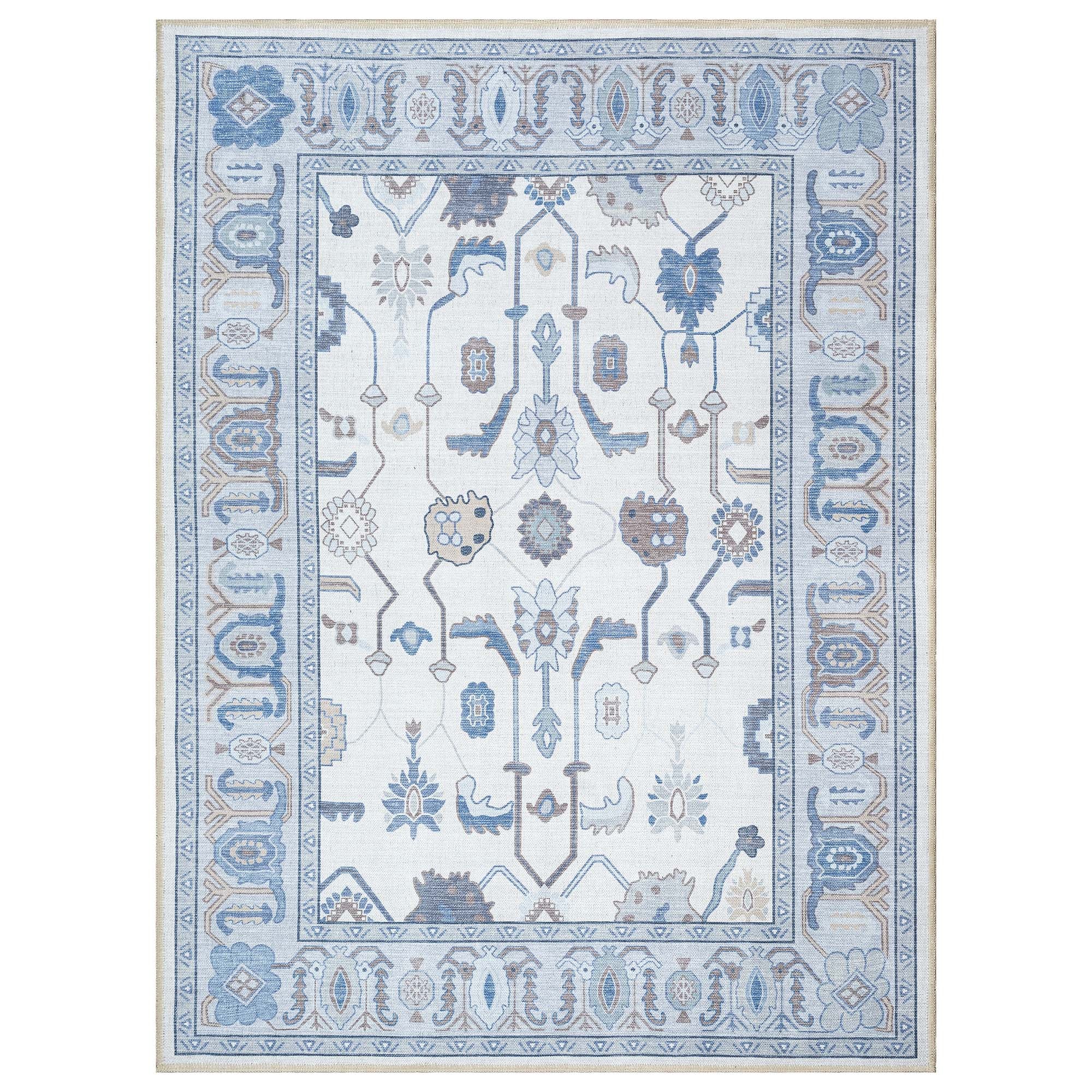 Adler Navy Blue Gray Modern Oushak Rug