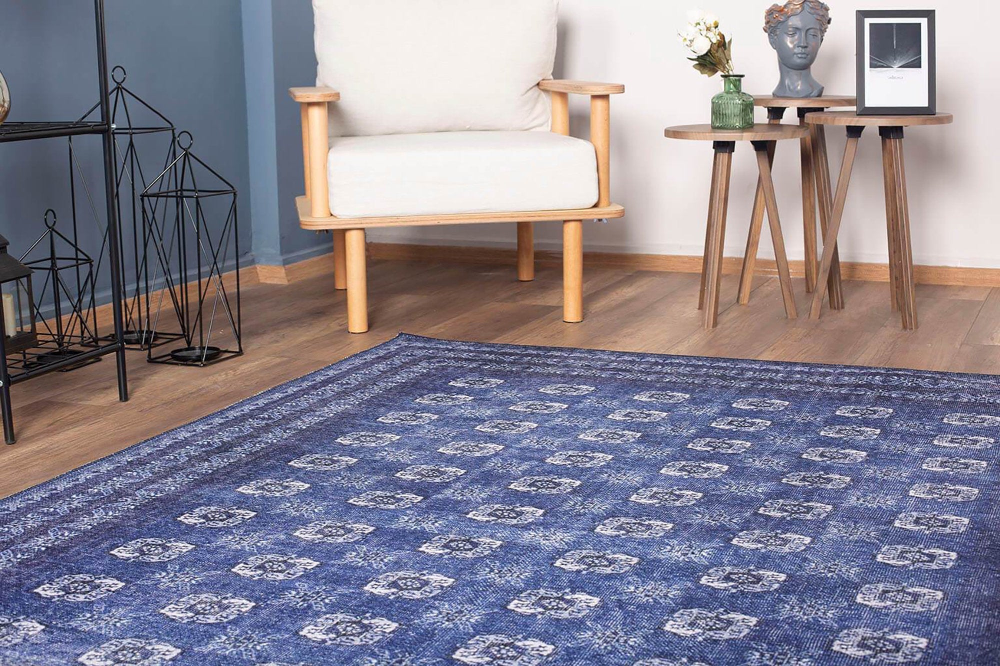 Afda Vintage Blue Afghan Rug