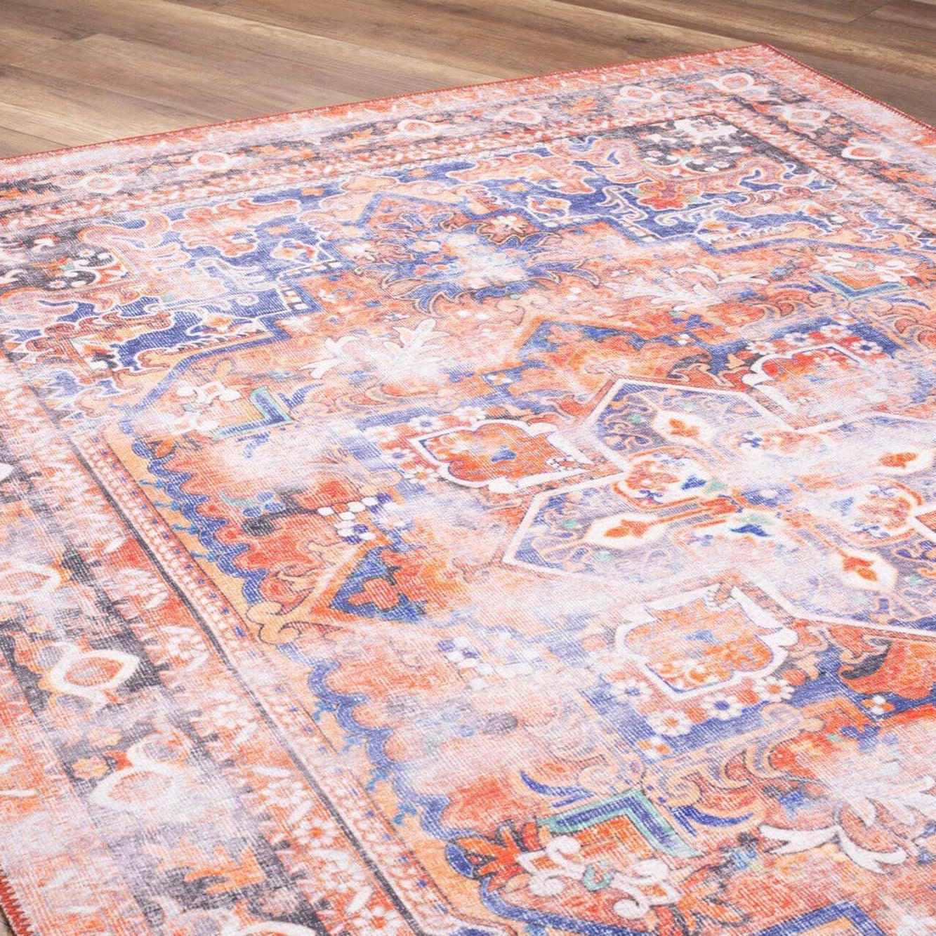 Afra Oriental Orange and Blue Faded rug