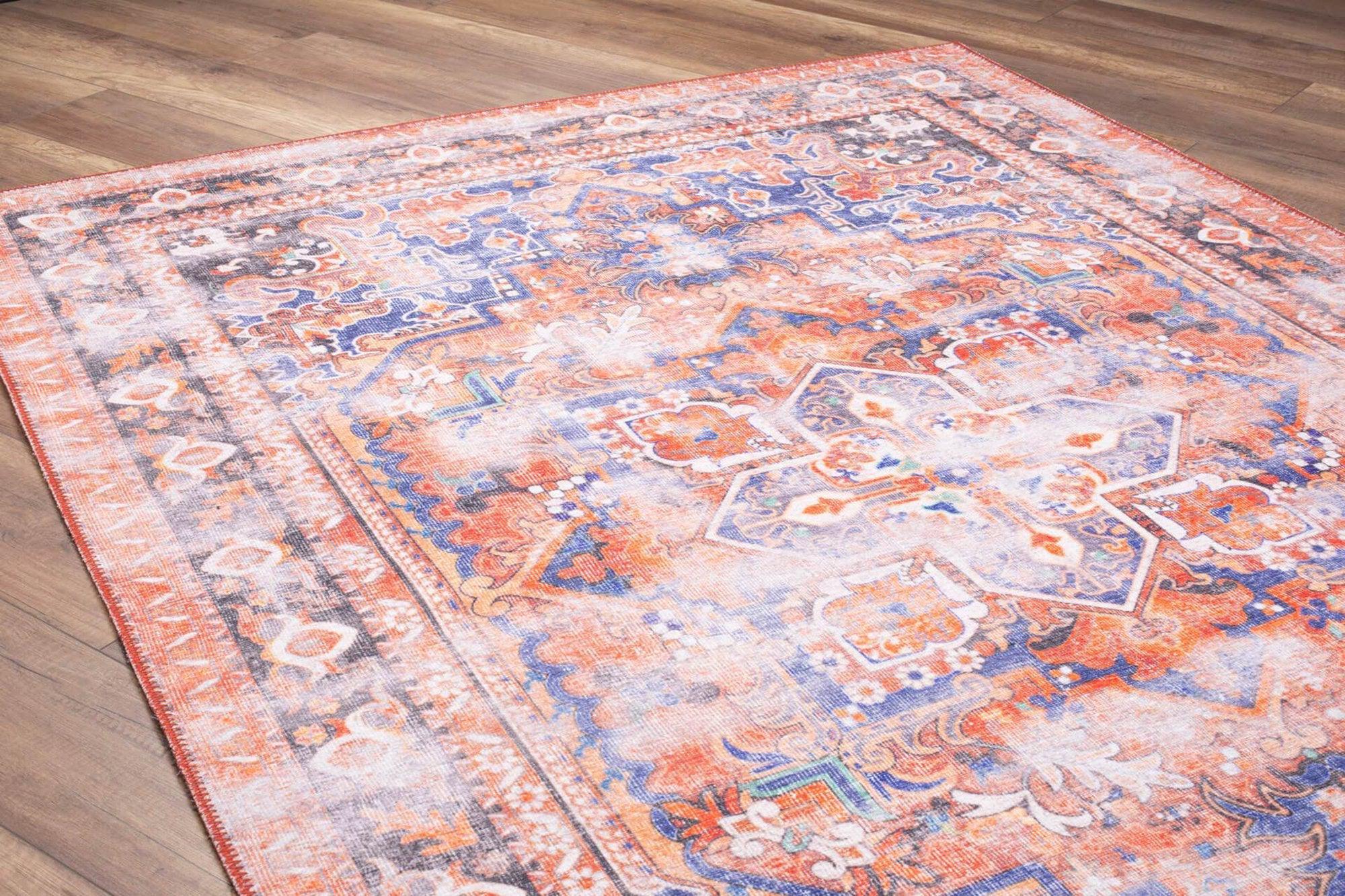 Afra Oriental Orange and Blue Faded rug