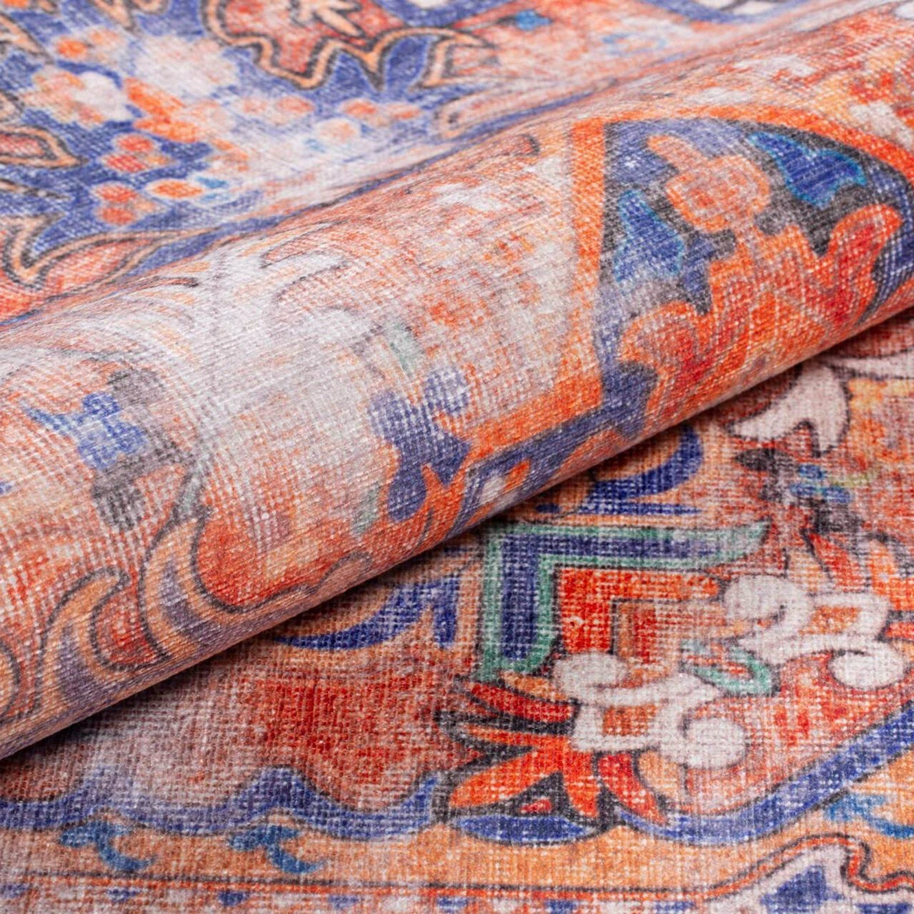 Afra Oriental Orange and Blue Faded rug