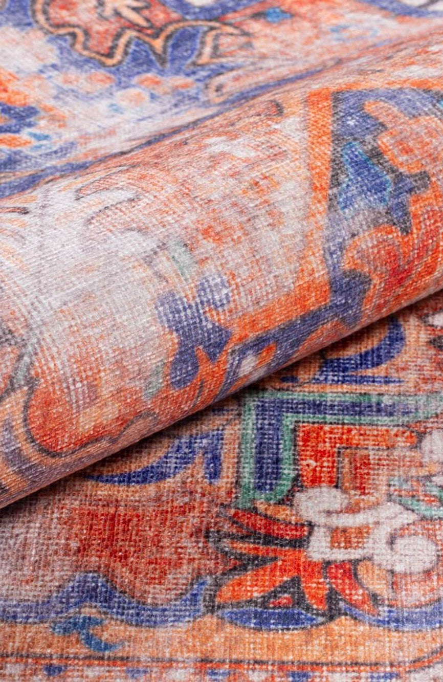 Afra Oriental Orange and Blue Faded rug