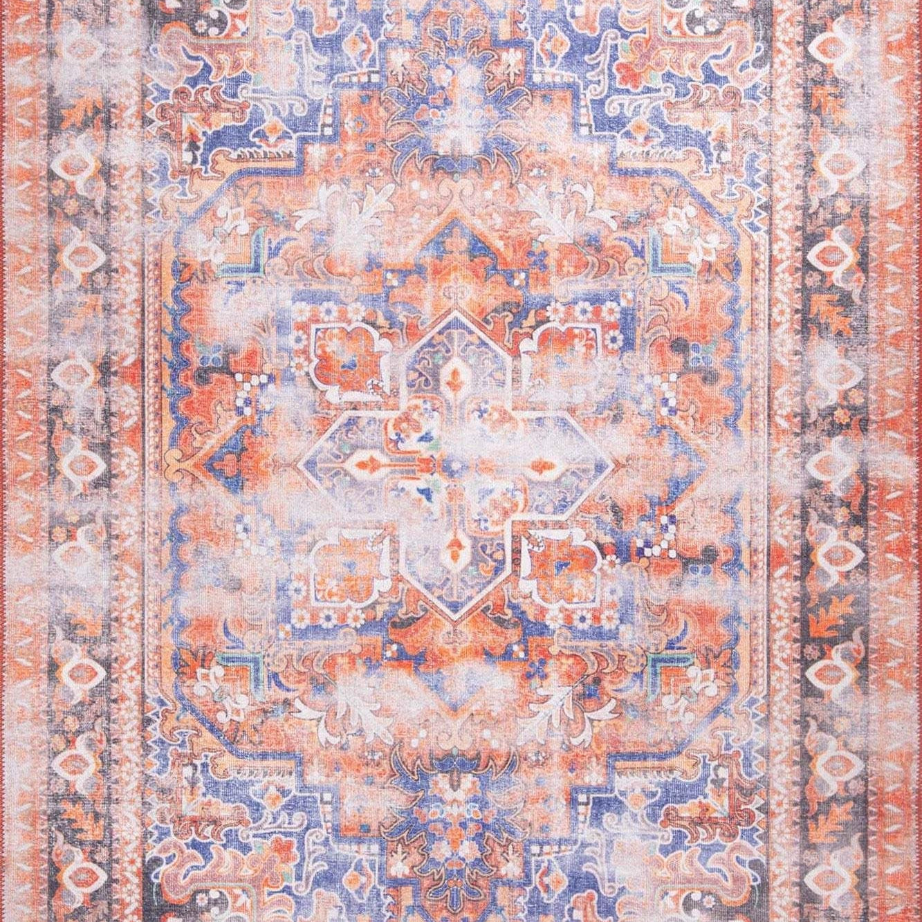 Afra Oriental Orange and Blue Faded rug
