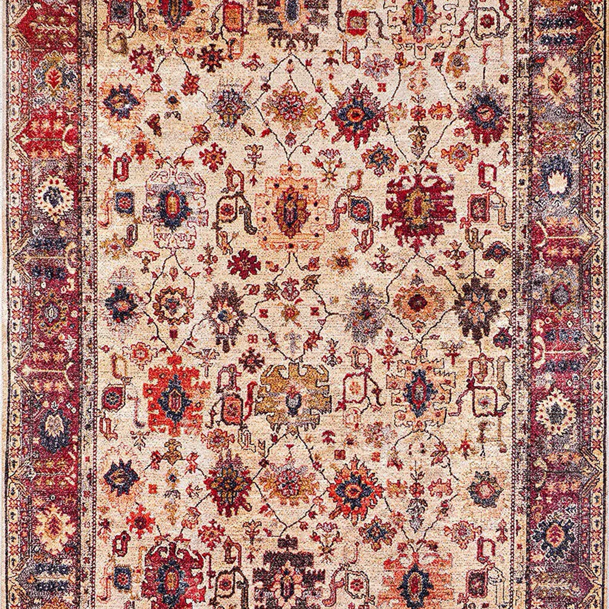 Afra Turkish Oushak Red Beige Rug