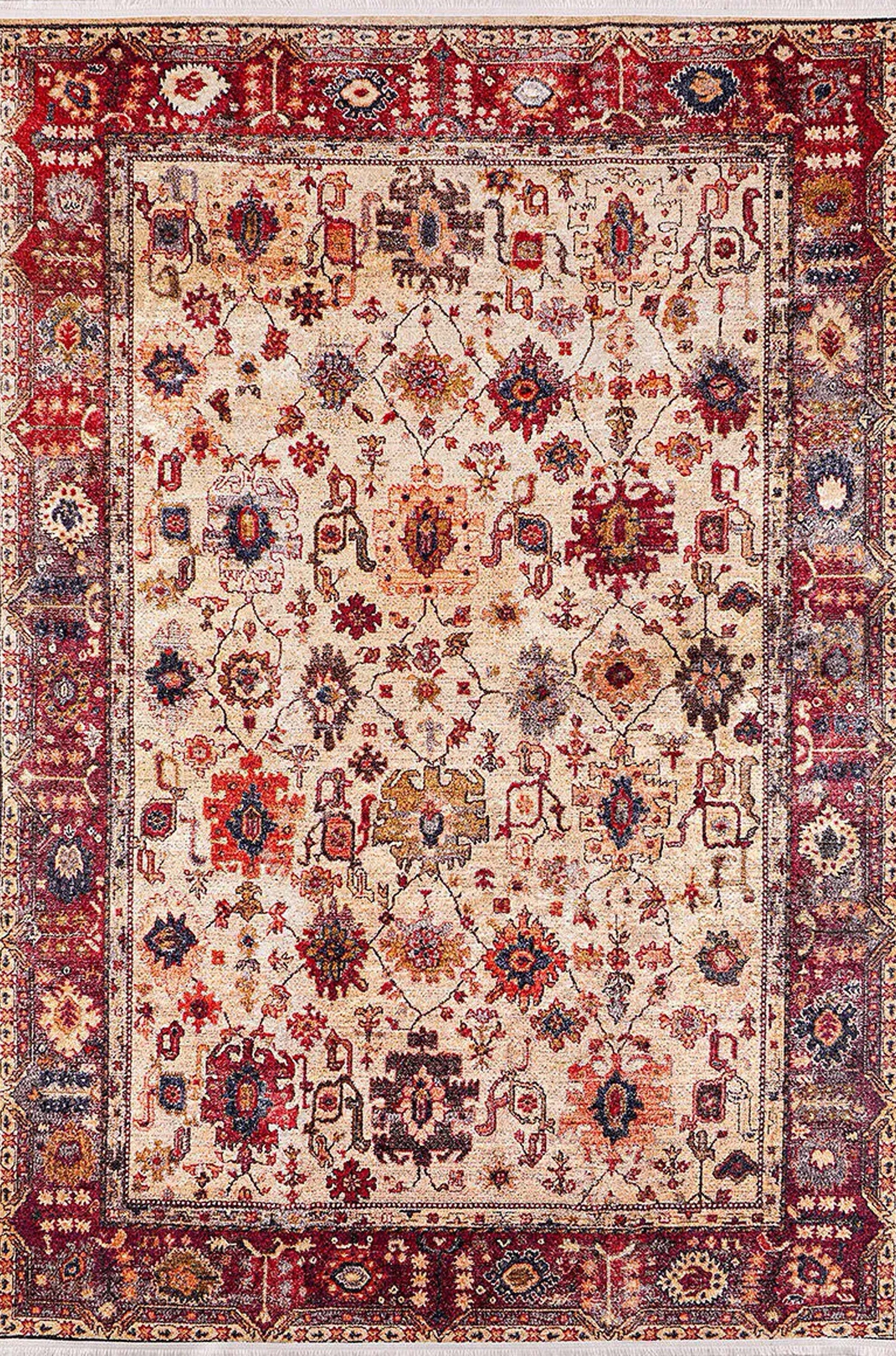 Afra Turkish Oushak Red Beige Rug