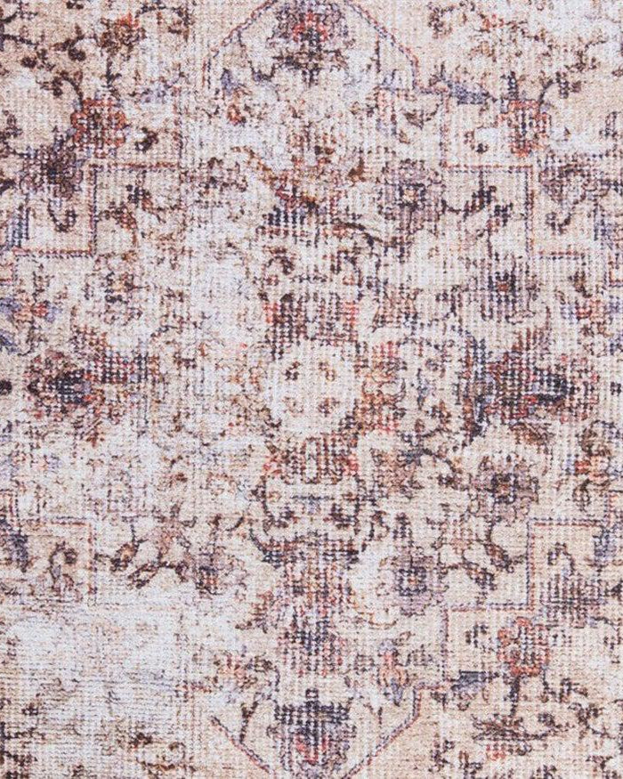 Aisha Oriental Distressed Red and Beige Rug