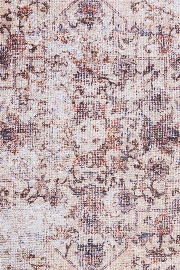 Aisha Oriental Distressed Red and Beige Rug
