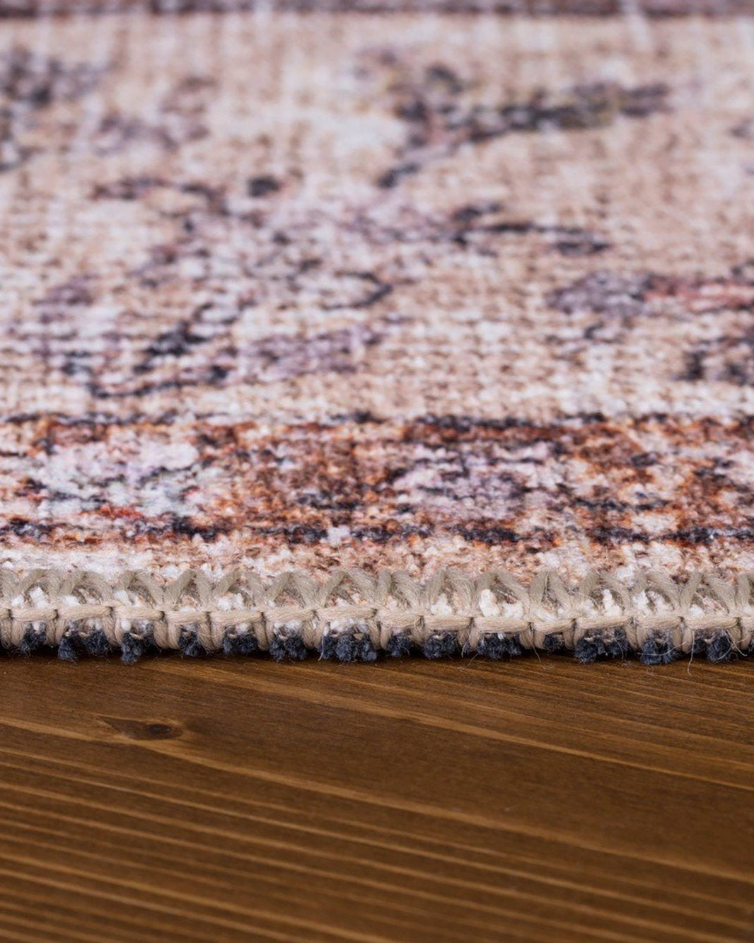 Aisha Oriental Distressed Red and Beige Rug