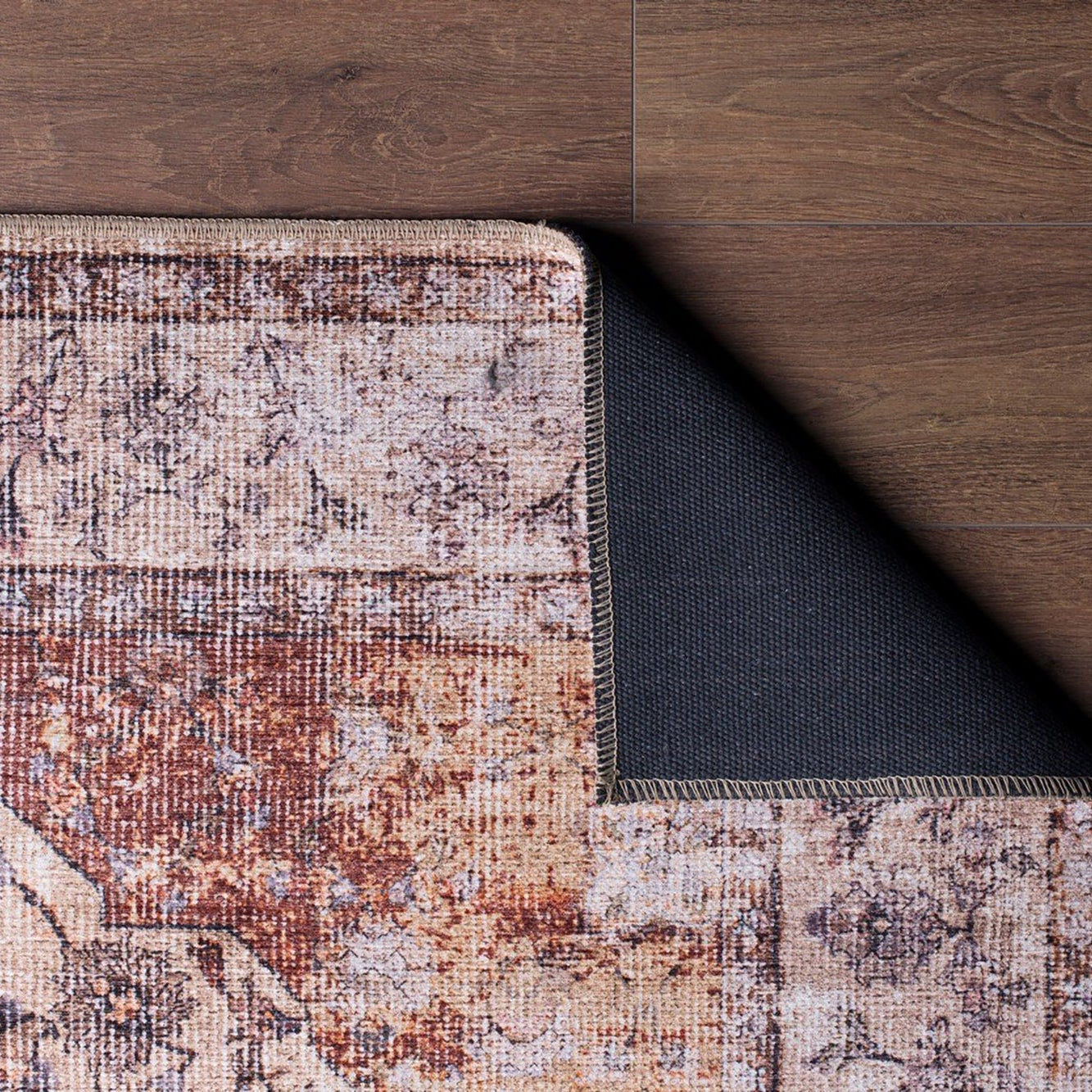 Aisha Oriental Distressed Red and Beige Rug