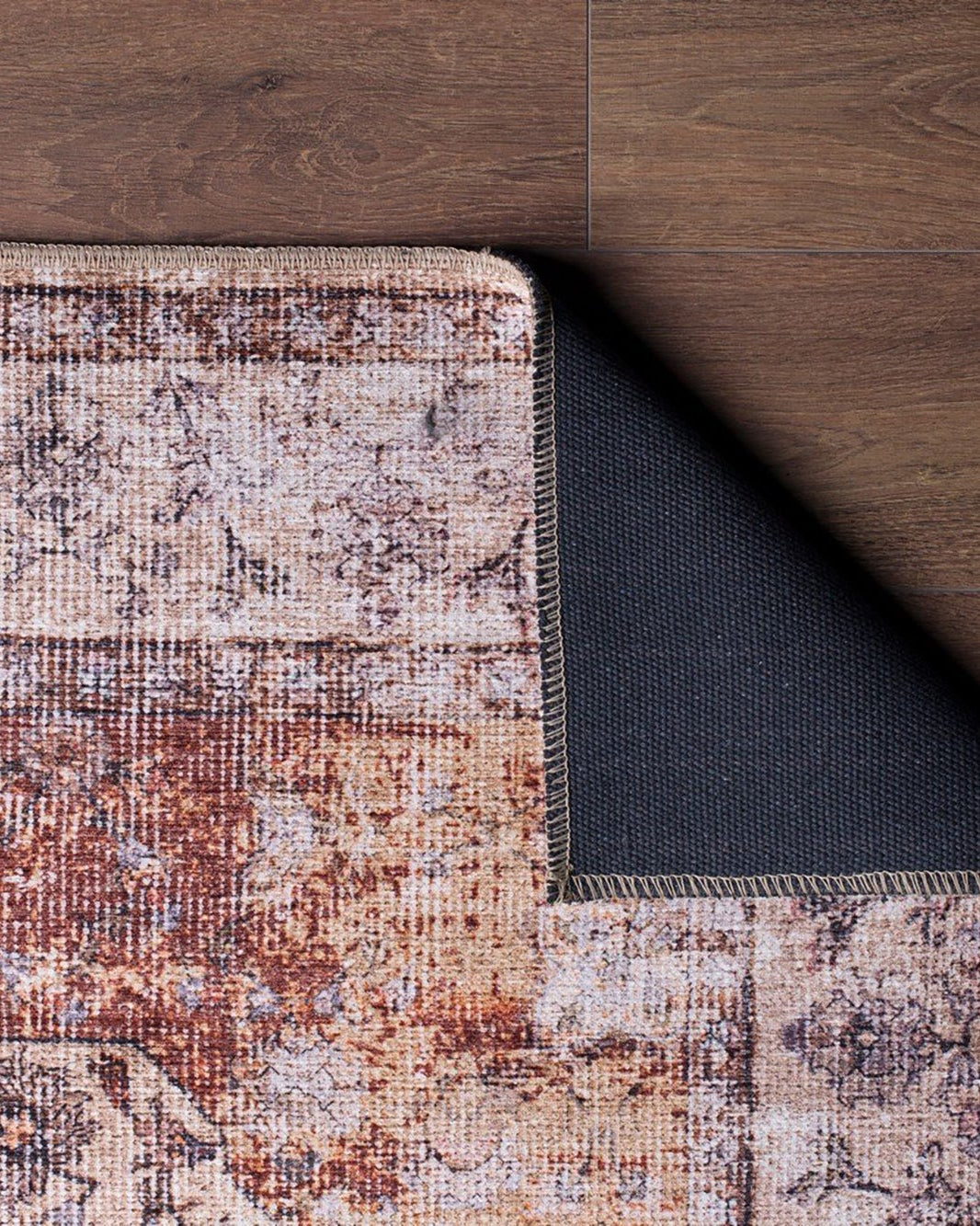 Aisha Oriental Distressed Red and Beige Rug