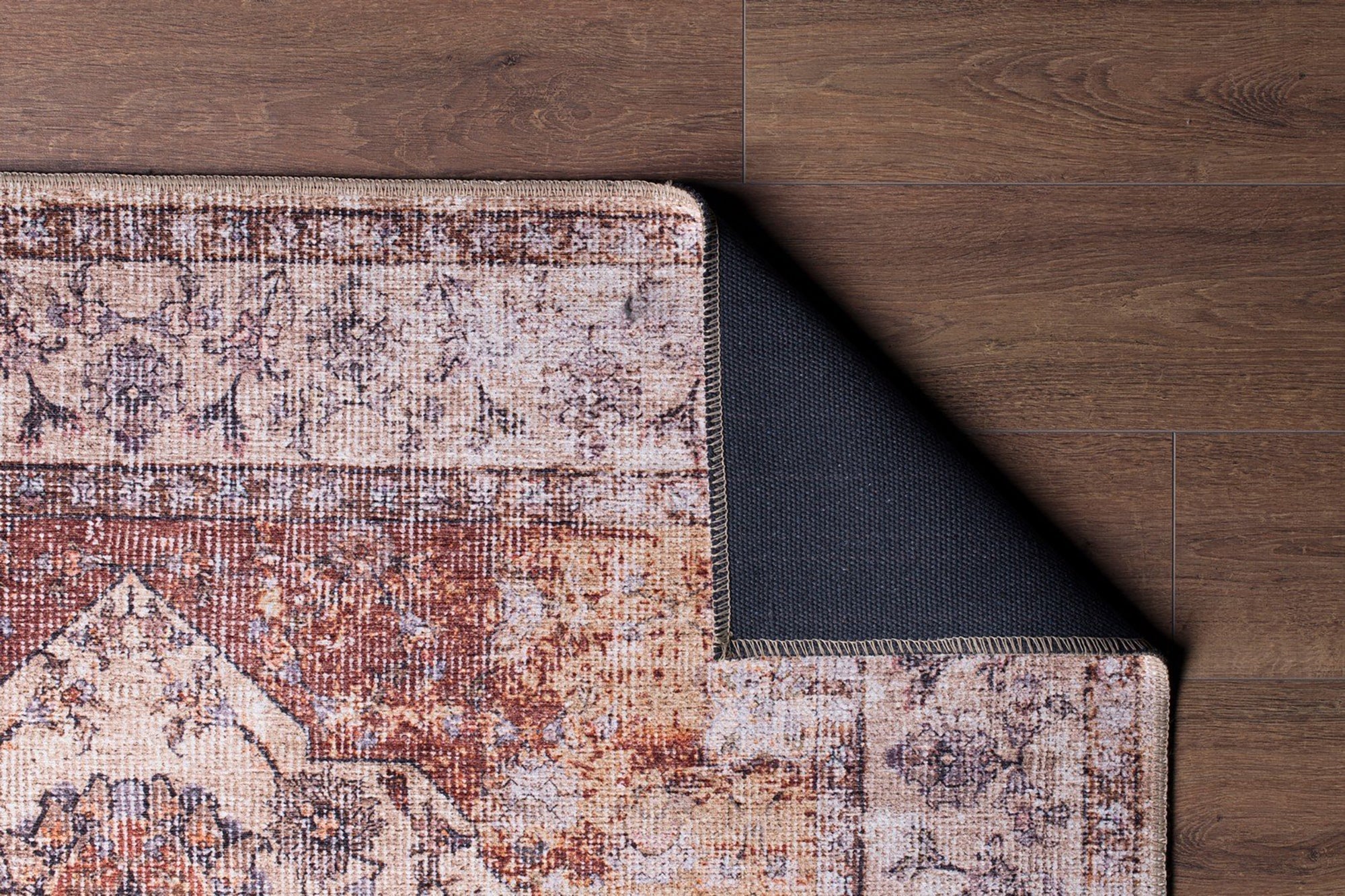 Aisha Oriental Distressed Red and Beige Rug