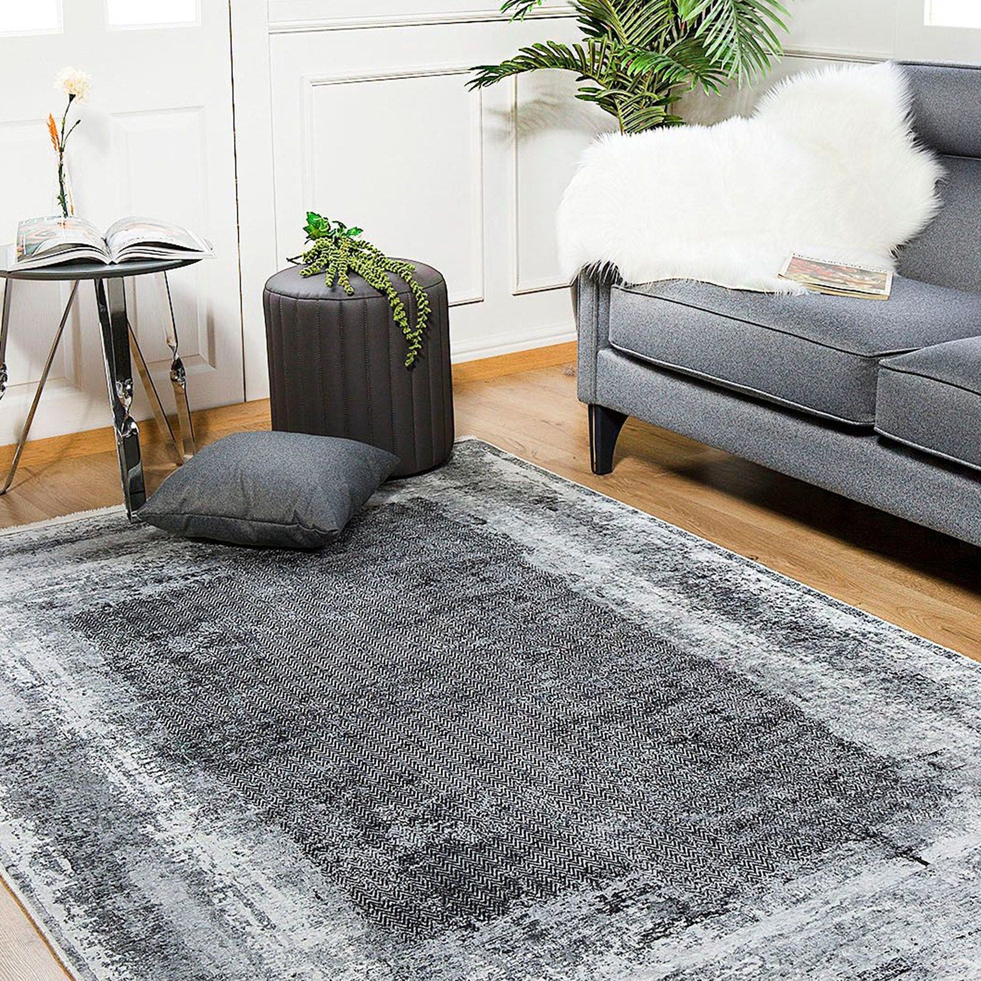 Alae Abstract Distressed Neutral Gray Rug