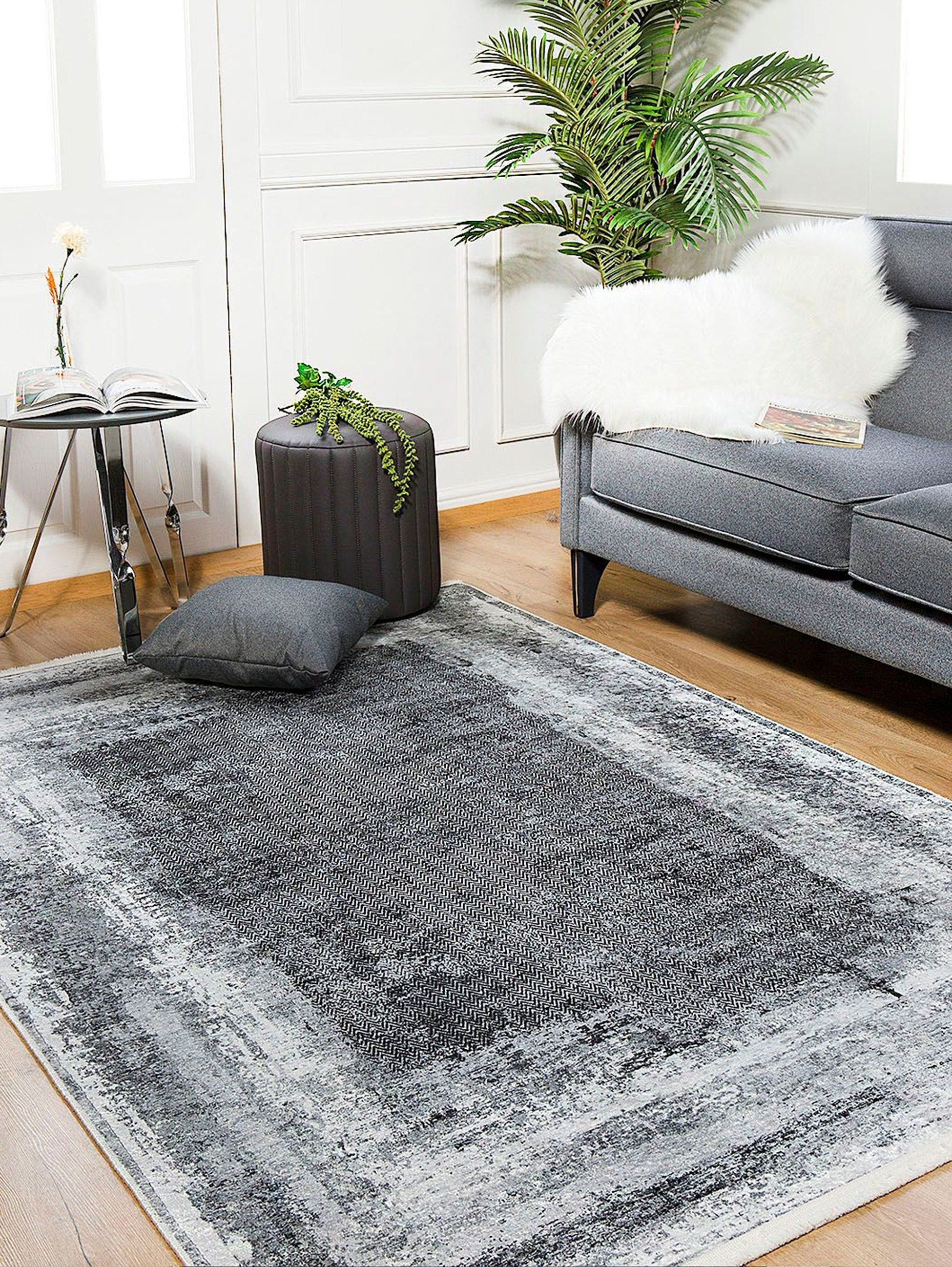 Alae Abstract Distressed Neutral Gray Rug