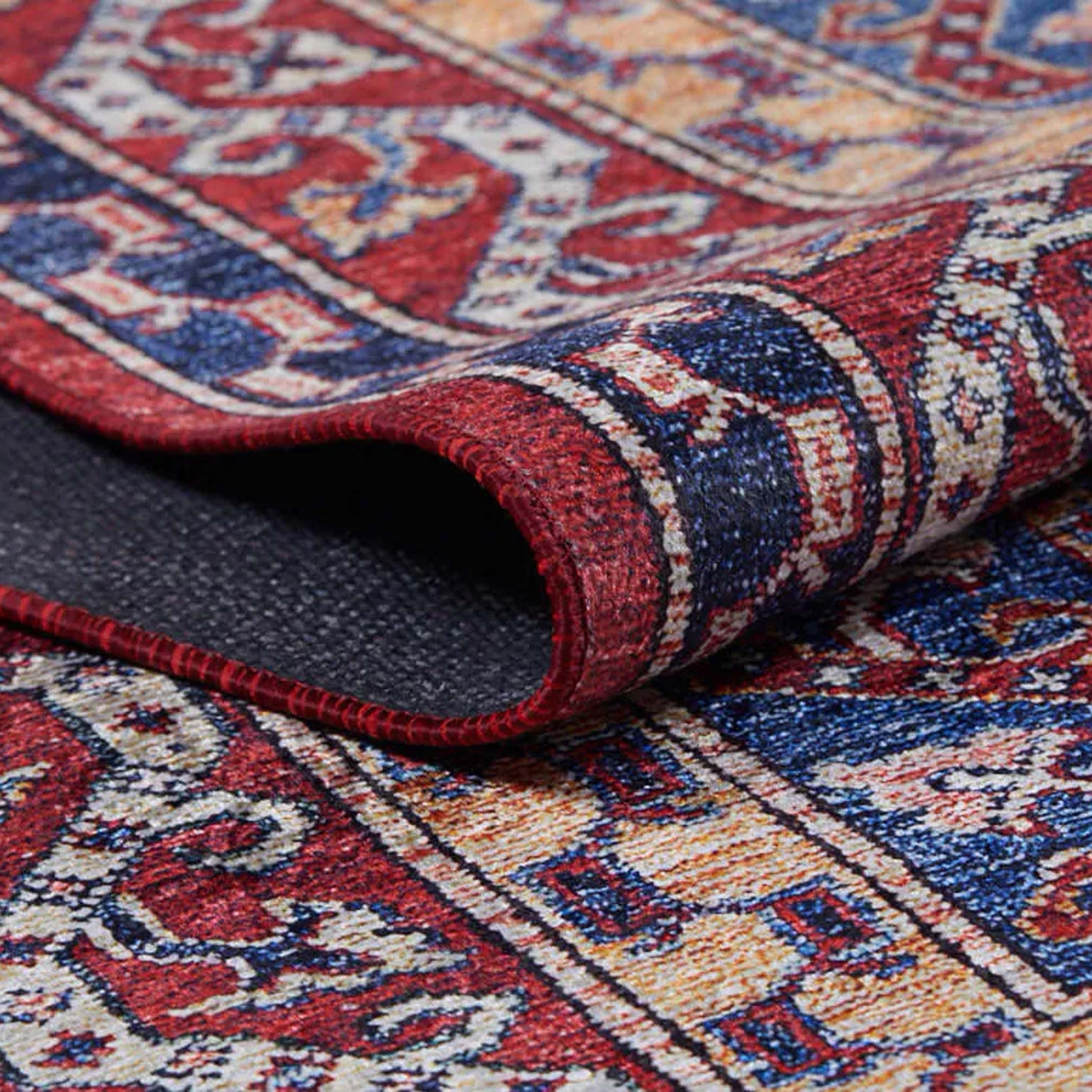 Alaska Red Turkish Kilim Striped Rug