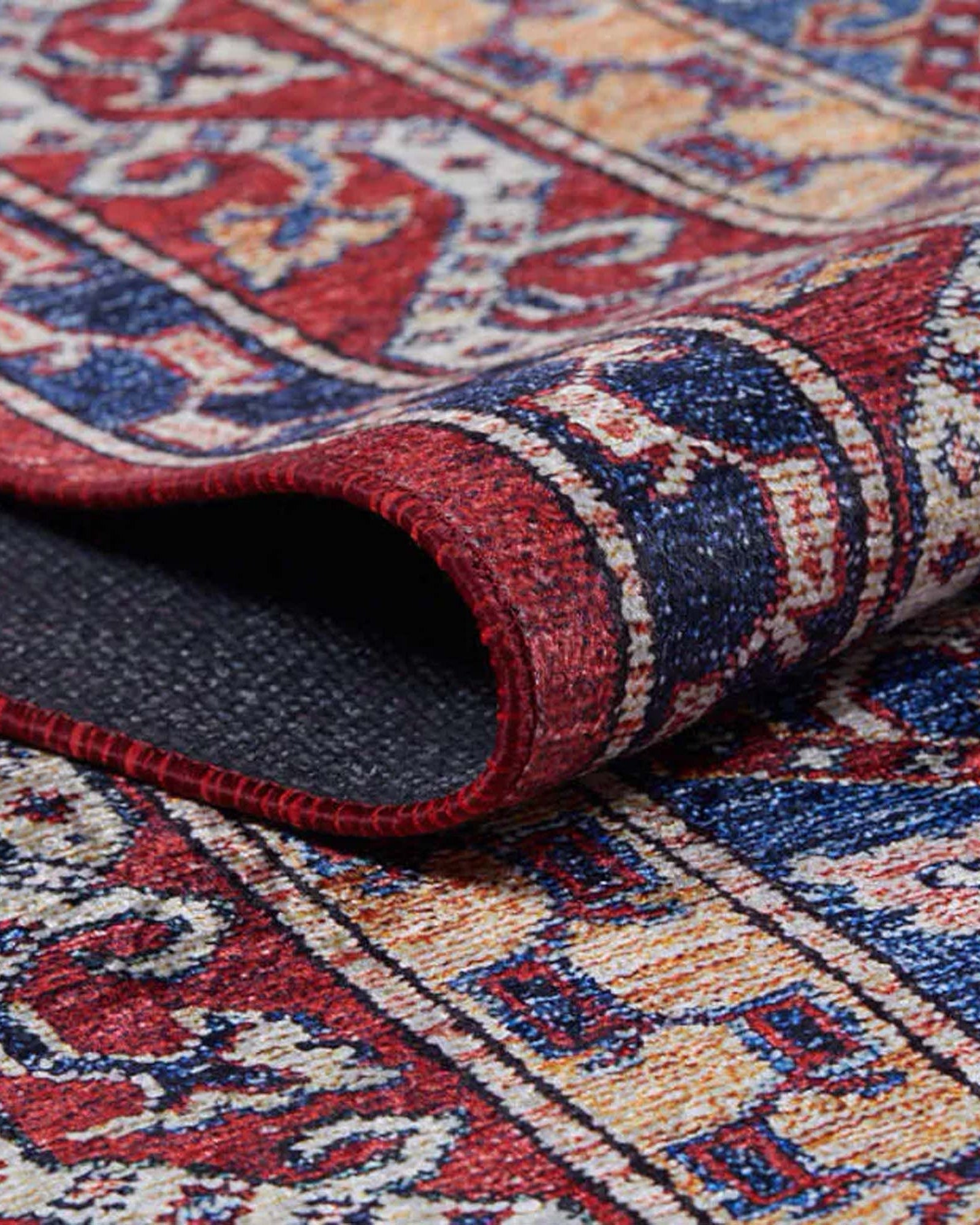 Alaska Red Turkish Kilim Striped Rug