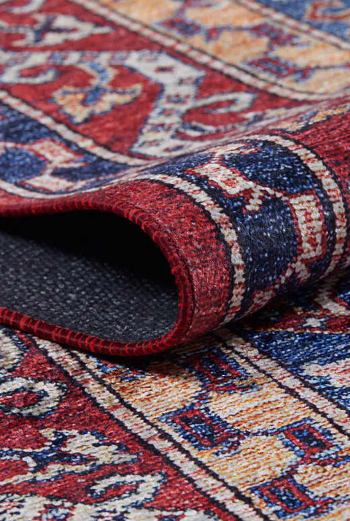 Alaska Red Turkish Kilim Striped Rug