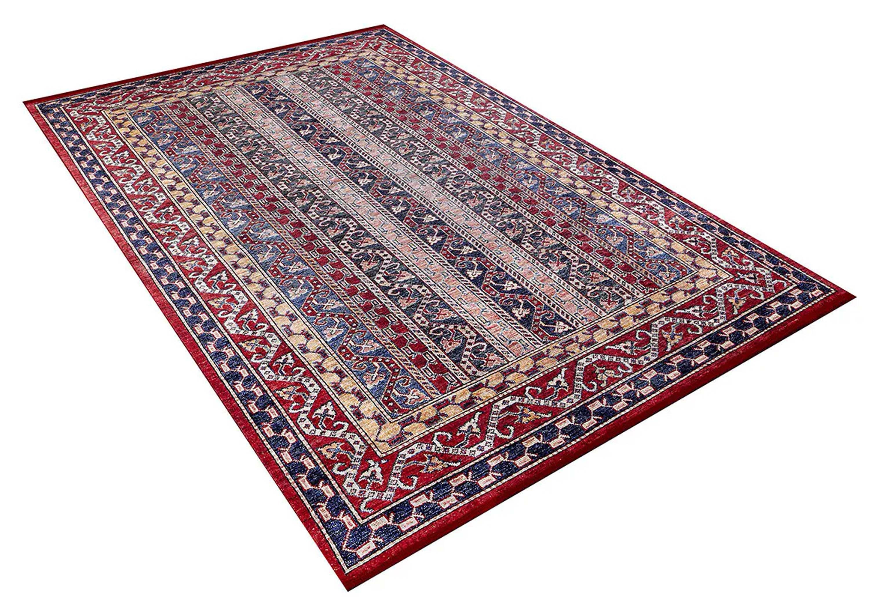 Alaska Red Turkish Kilim Striped Rug
