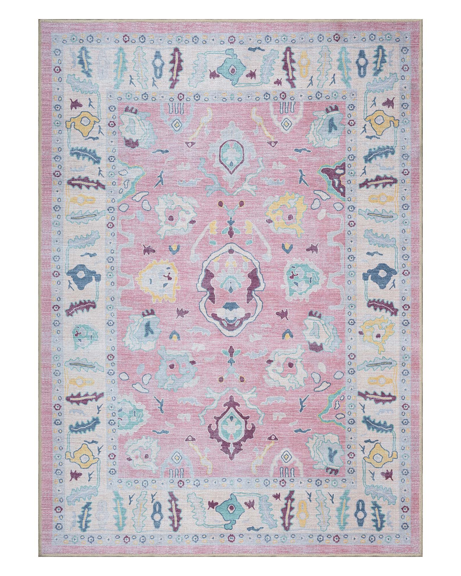 Alice Pale Pink Modern Oushak Rug
