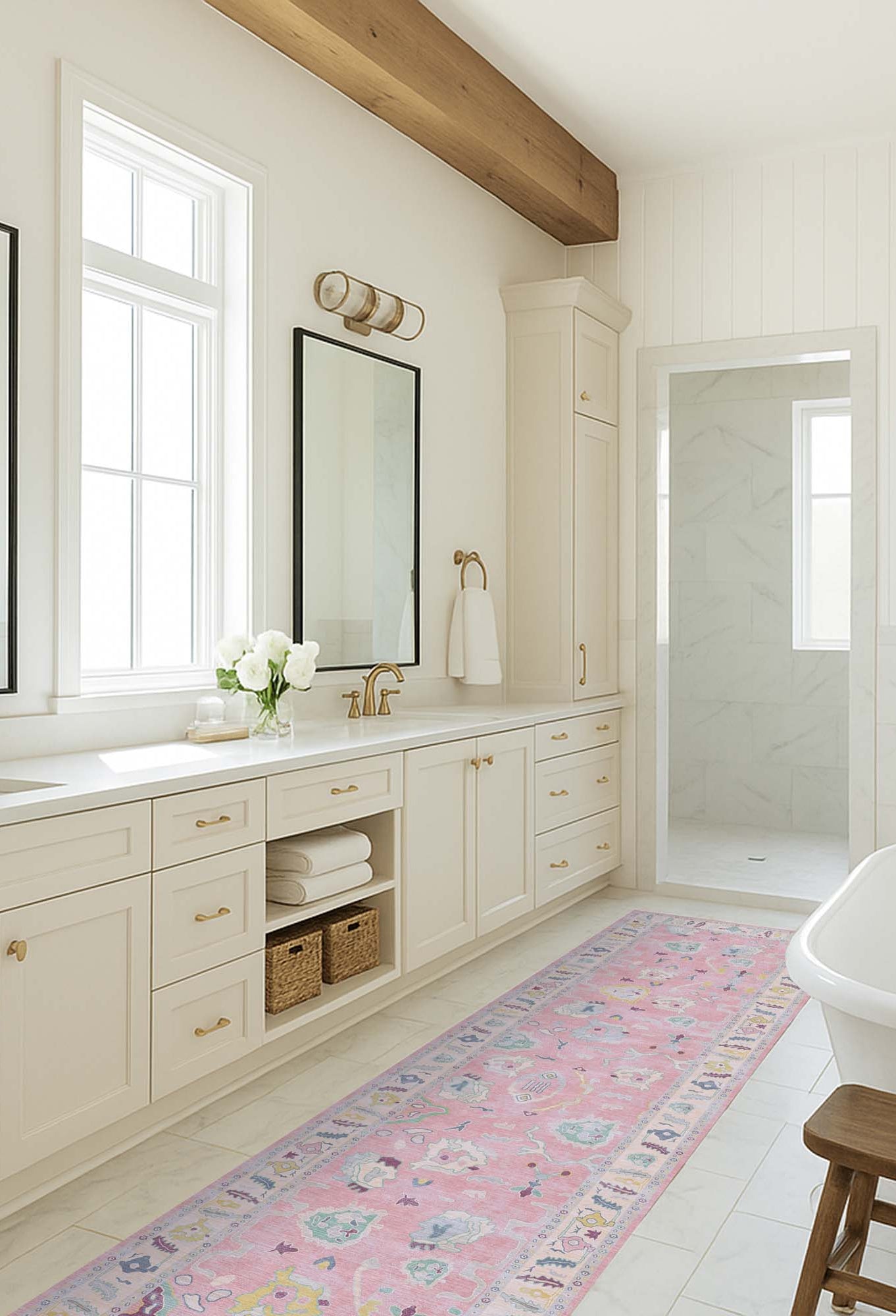 Alice Pale Pink Modern Oushak Rug