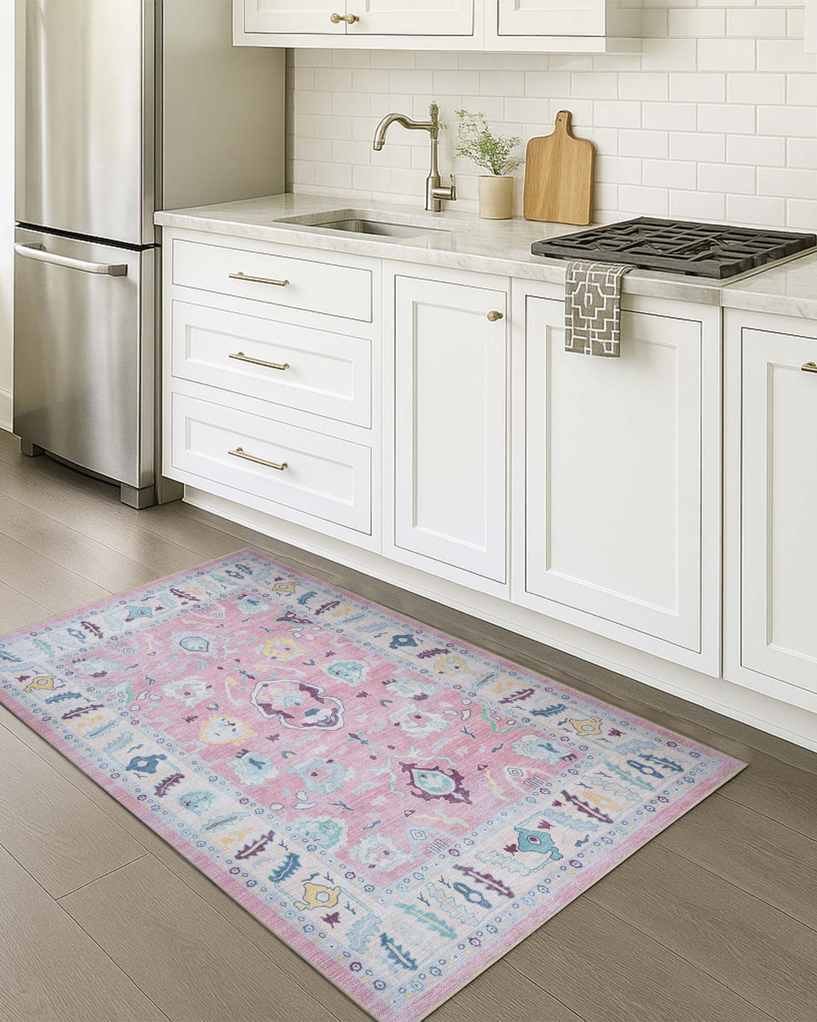Alice Pale Pink Modern Oushak Rug