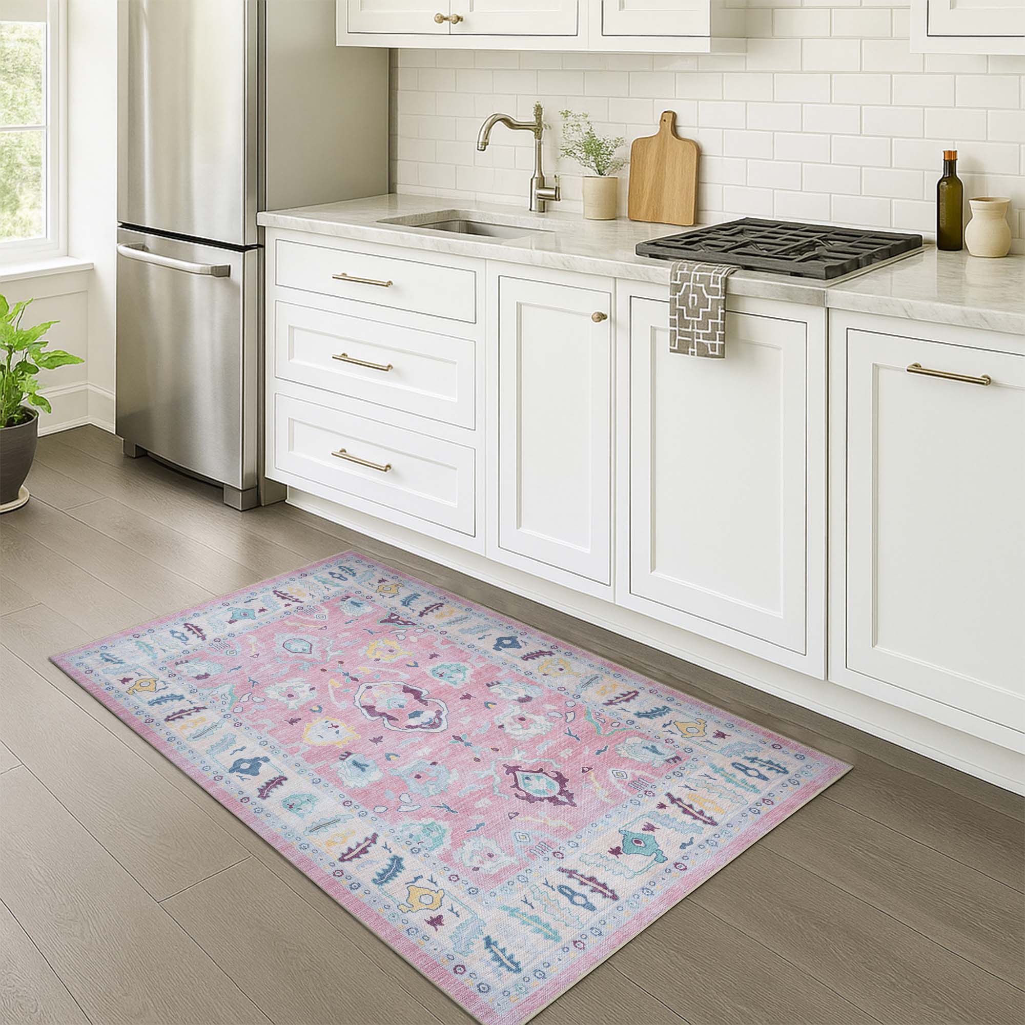 Alice Pale Pink Modern Oushak Rug