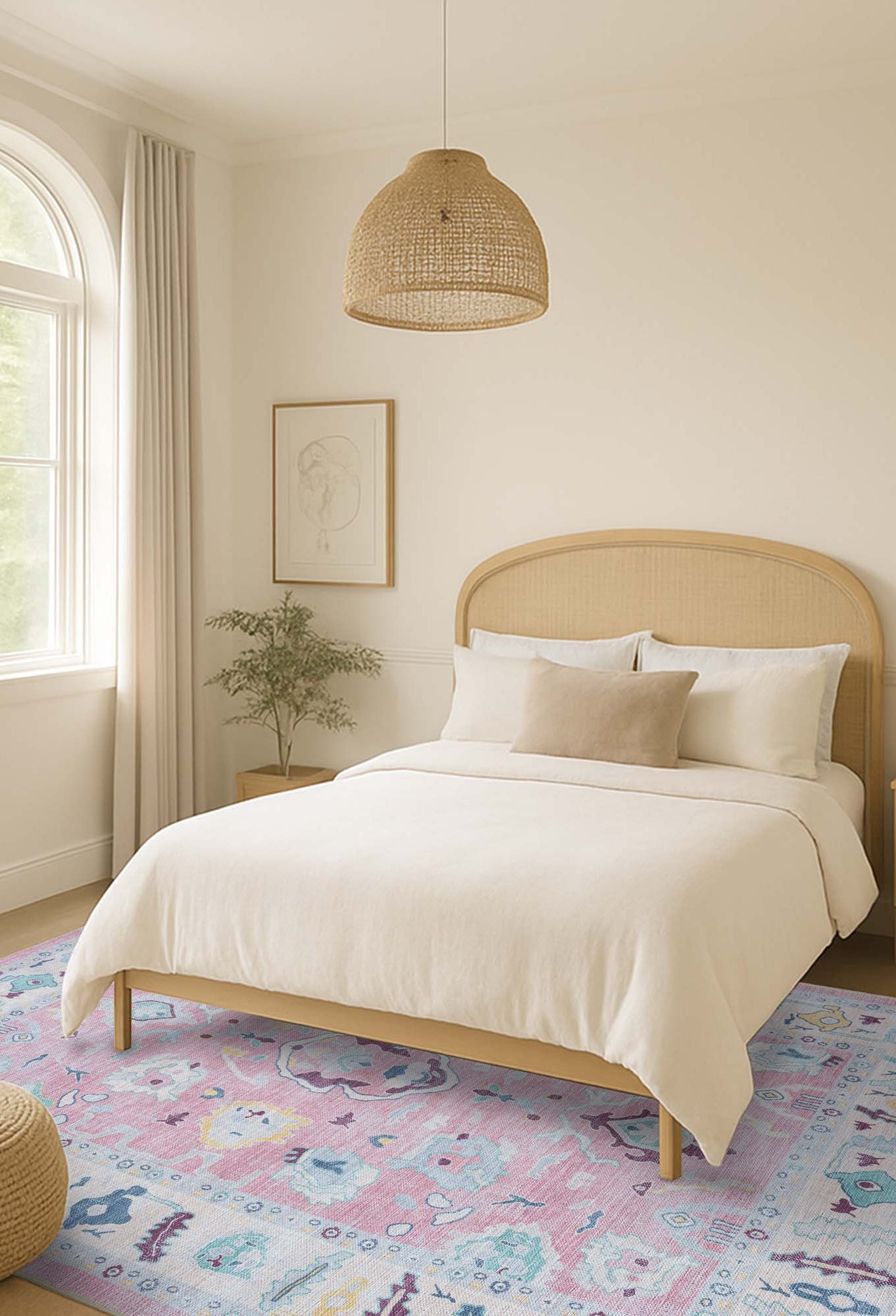 Alice Pale Pink Modern Oushak Rug