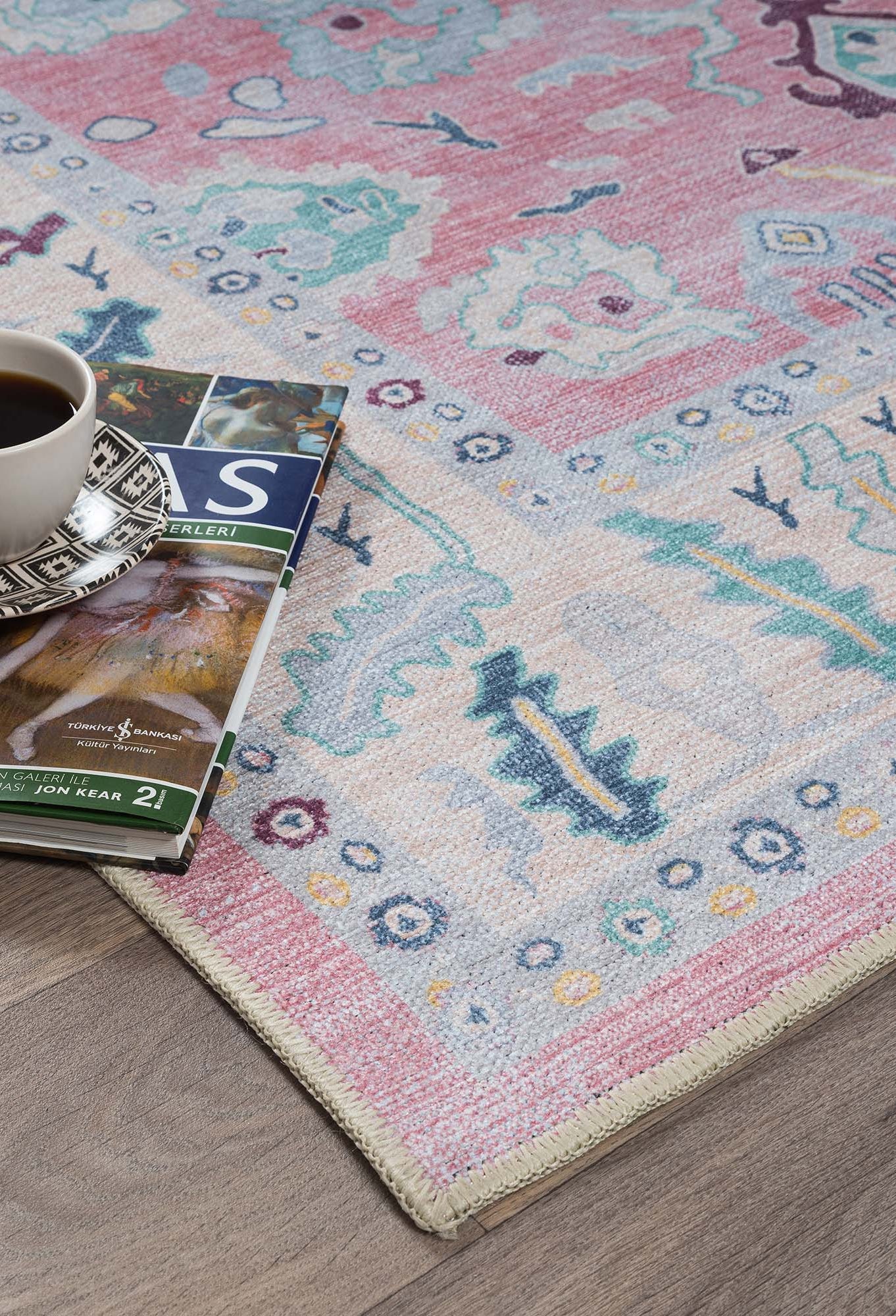 Alice Pale Pink Modern Oushak Rug