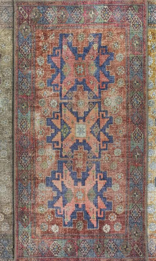 Alma2 Vintage Turkish Yellow Antique Rug