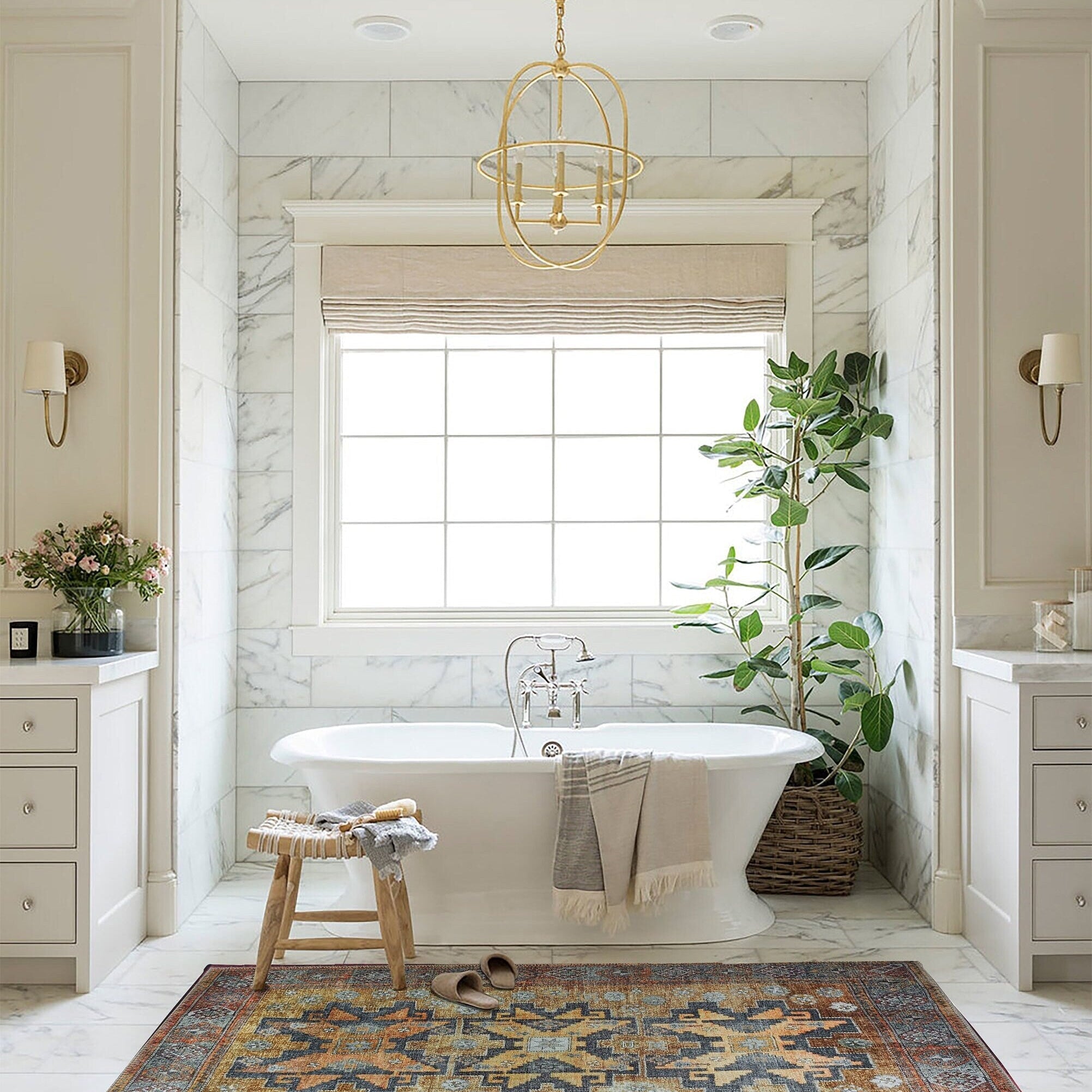 Alma2 Vintage Turkish Yellow Antique Rug