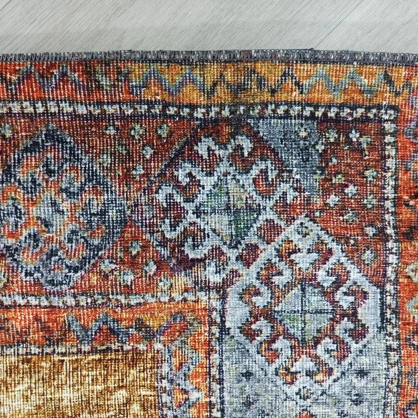 Alma2 Vintage Turkish Yellow Antique Rug