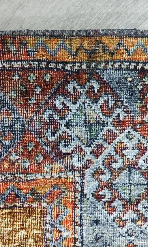 Alma2 Vintage Turkish Yellow Antique Rug