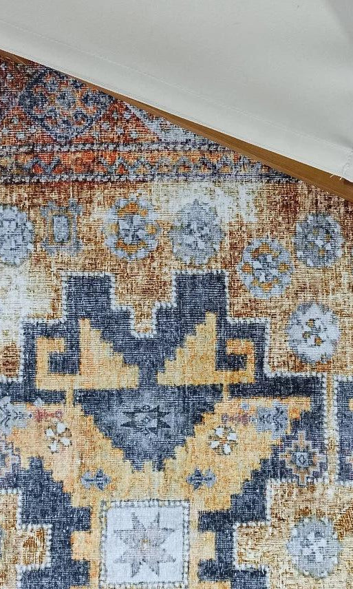 Alma2 Vintage Turkish Yellow Antique Rug