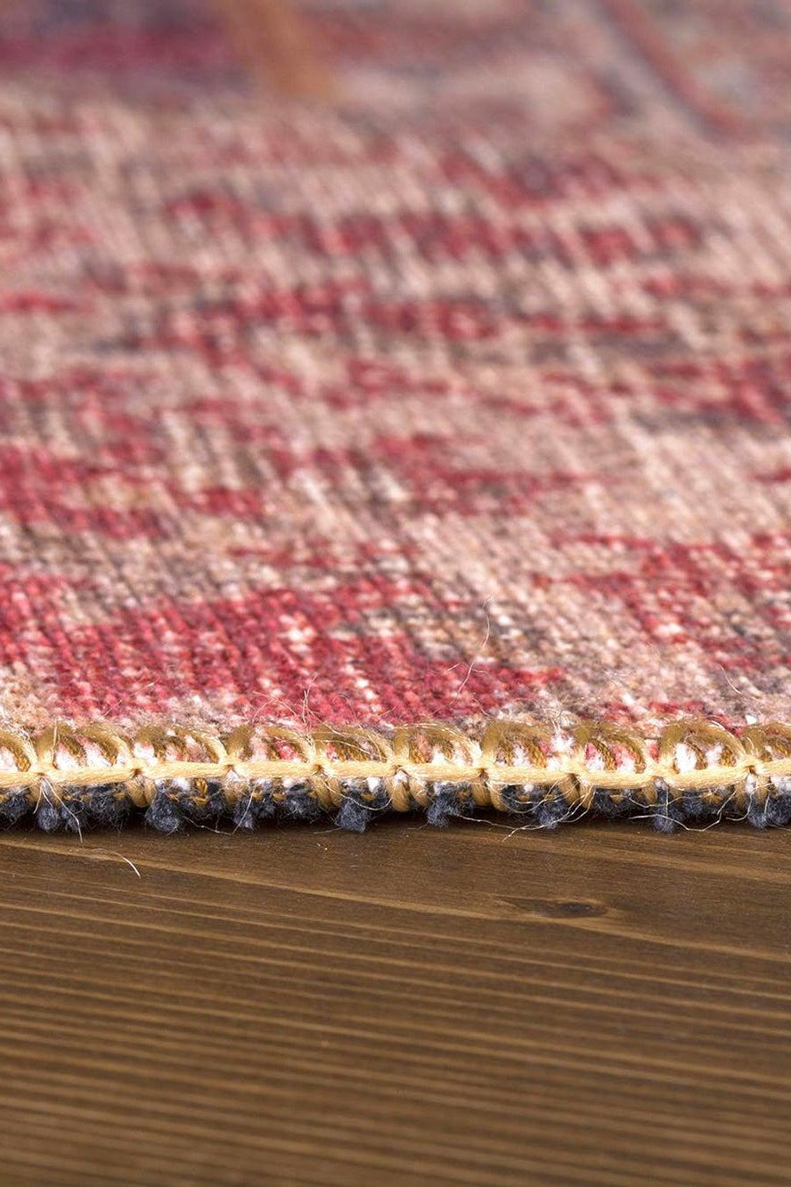 Alov Traditional Red & Navy Blue Rug